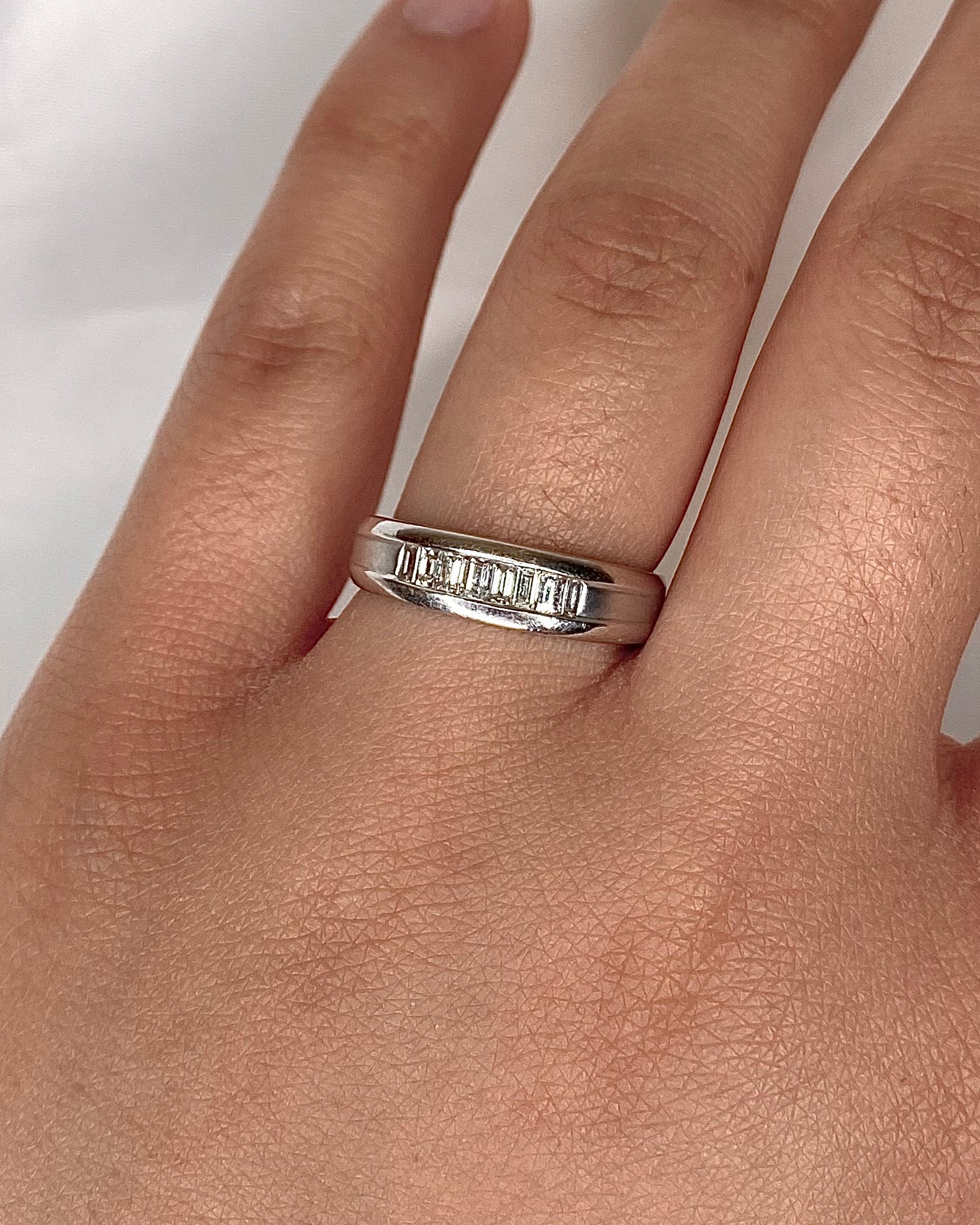 Bague Jonc Demi-Alliance Diamants 0.32 carat "Melinda"