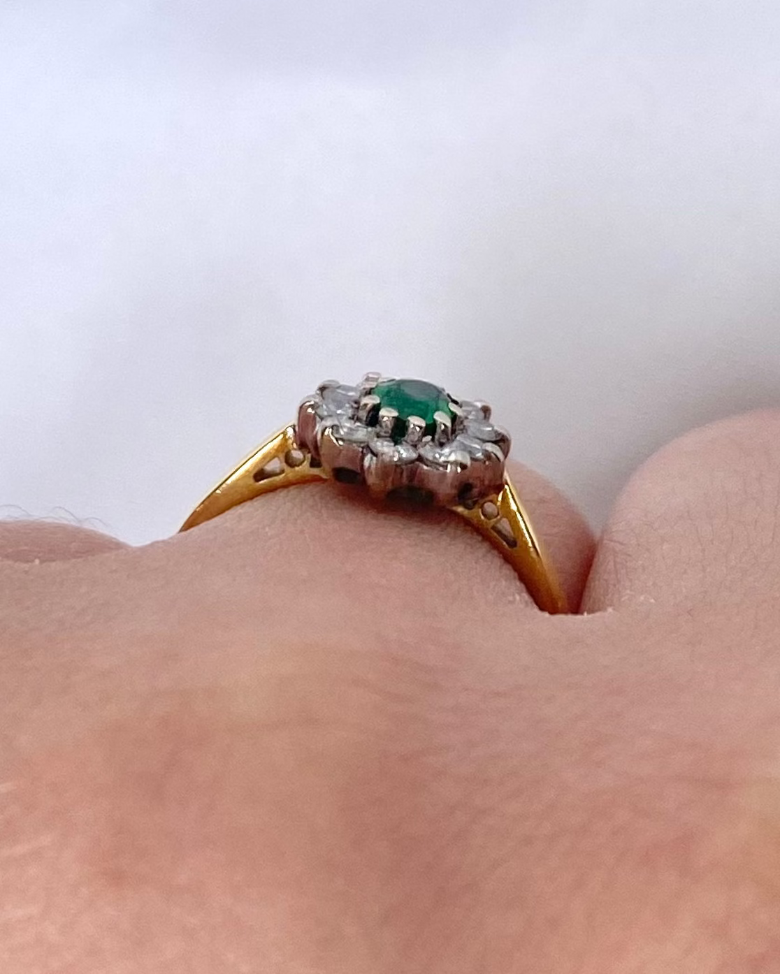 Bague Marguerite Grenat Tsavorite 0.50 carat & Diamants 0.30 carat "Elina"