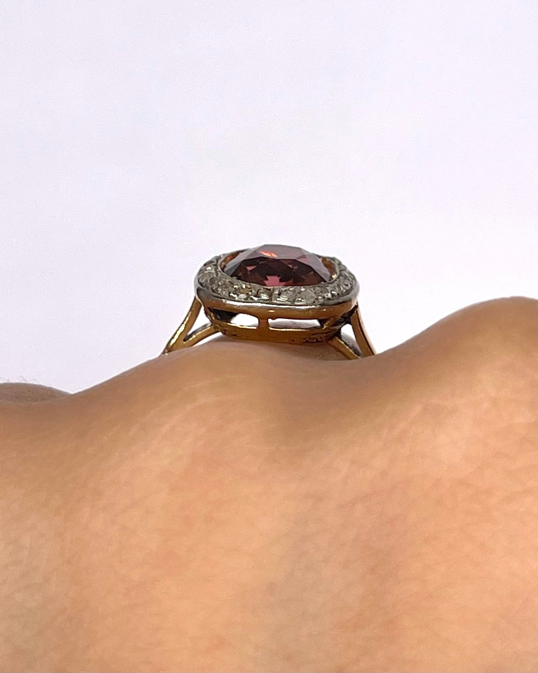 Bague Art-Déco Tourmaline 2.60 carats & Diamants 0.25 carat "Justine"