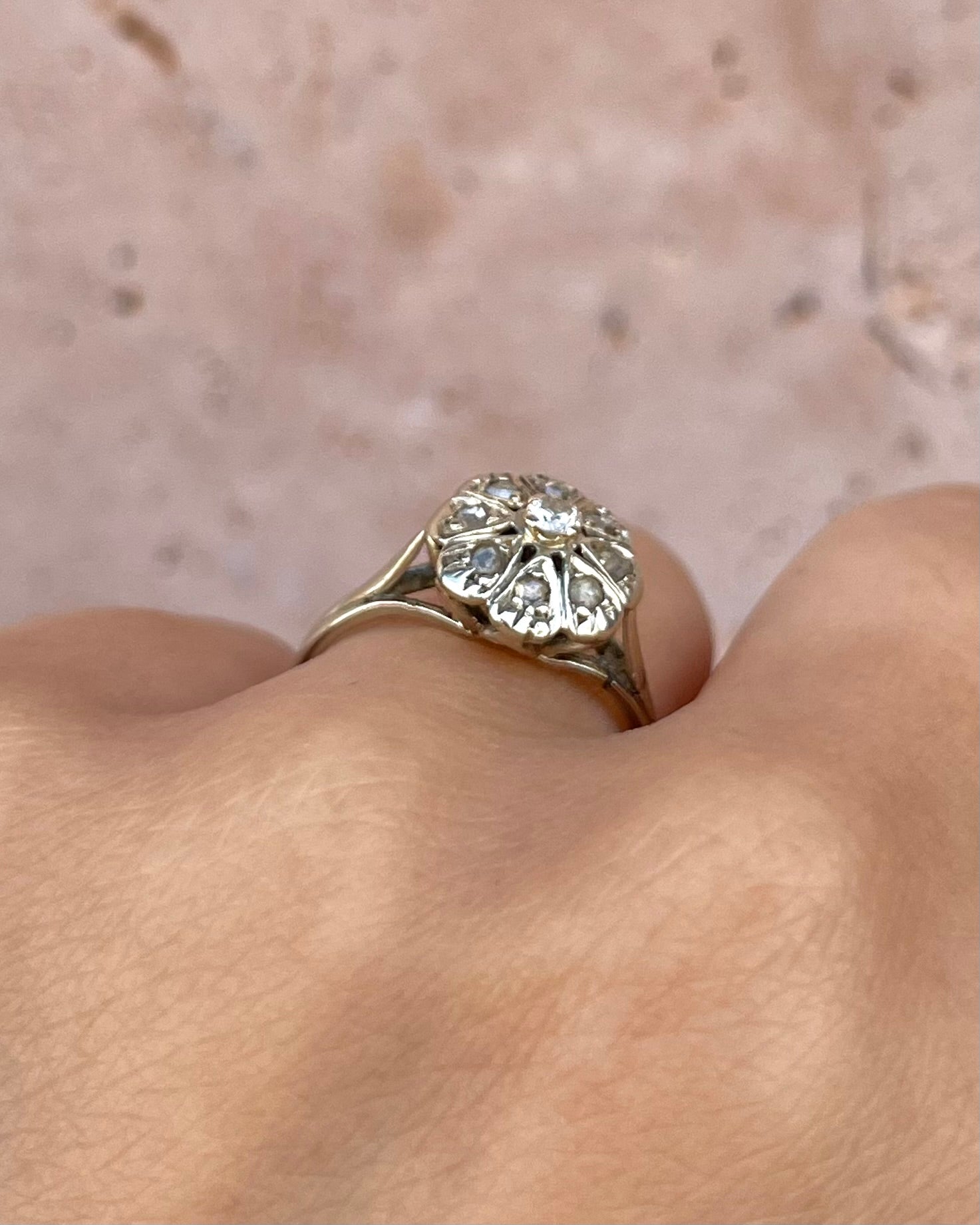 Bague Marguerite Art-Déco Diamants "Sylvia"