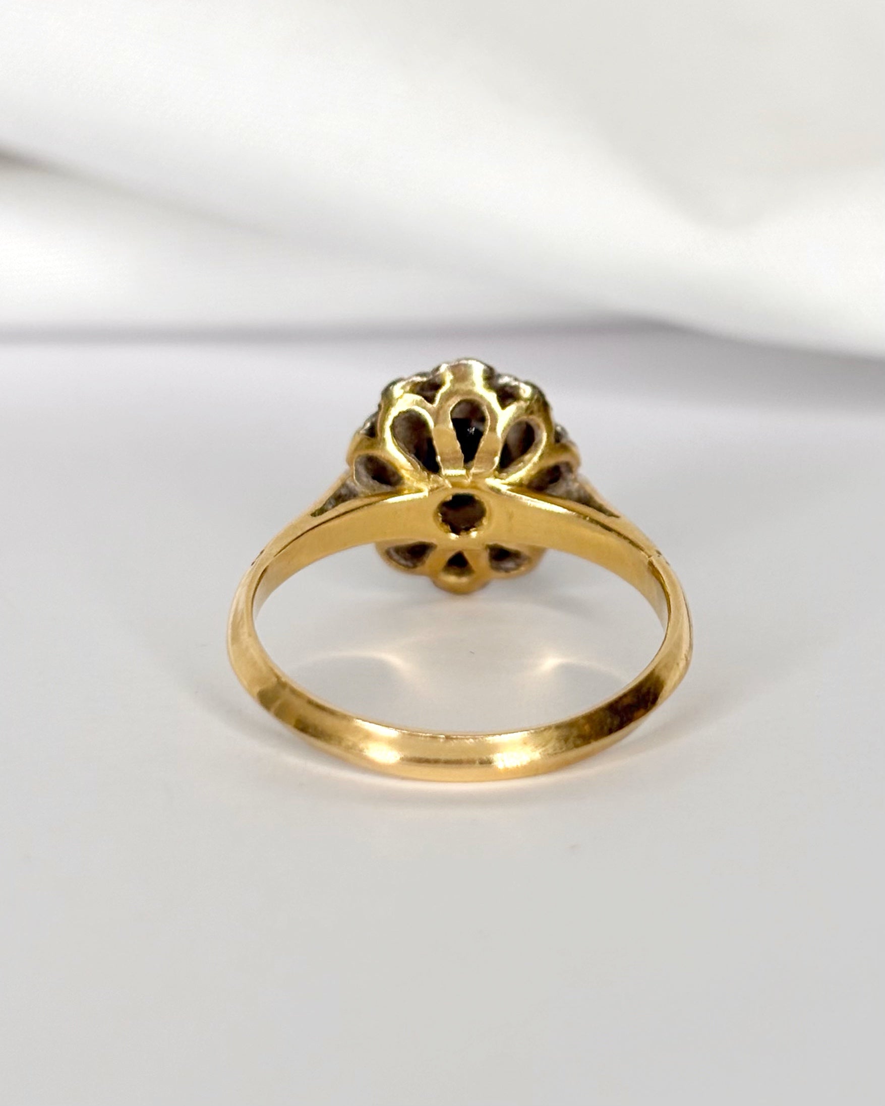 Bague Marguerite Saphir 1 carat & Diamants "Noha"