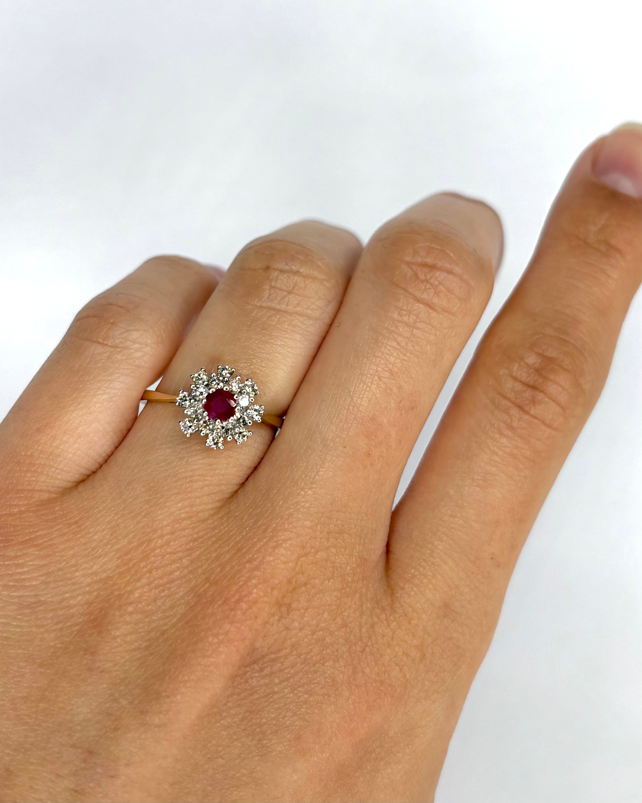 Bague Marguerite Rubis & Diamants "Célia"