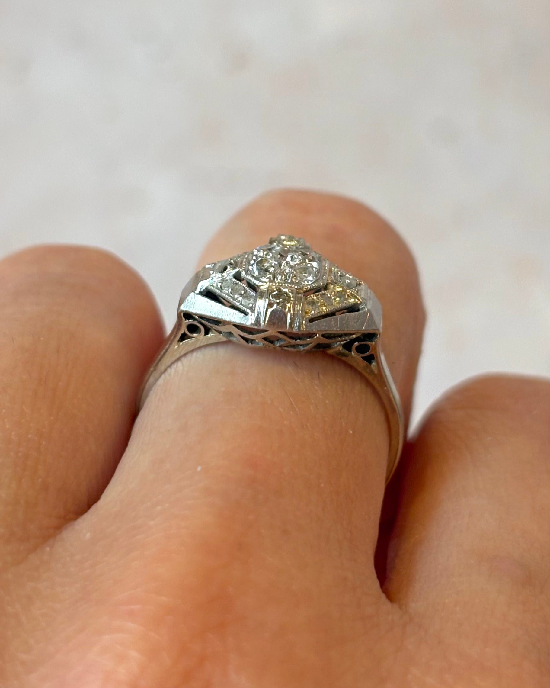 Bague Art Déco Diamants 0.24 carat "Julianne" - Elliade Paris