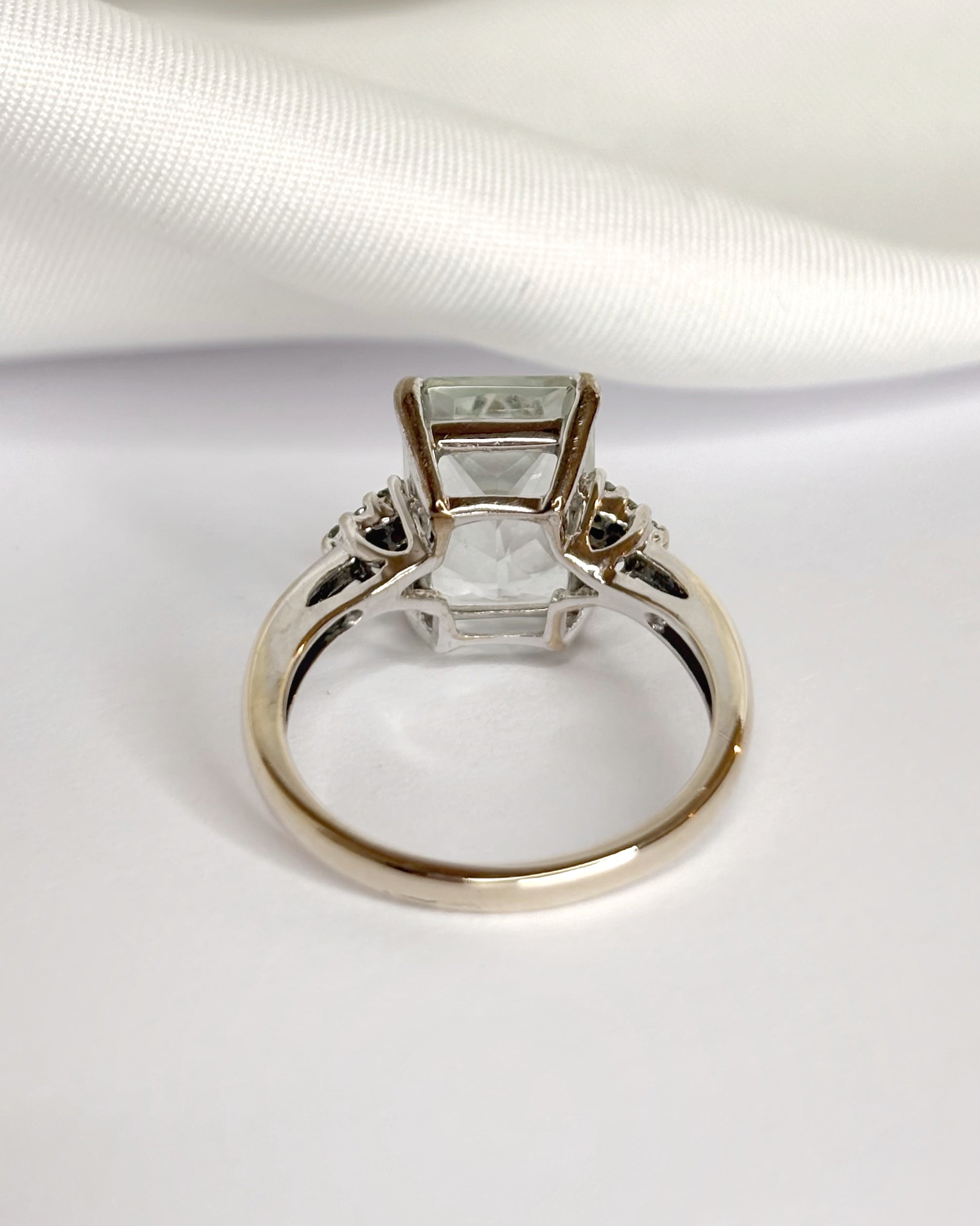 Bague Trilogie Cocktail Prasiolite 4.25 carats & Diamants "Lina"