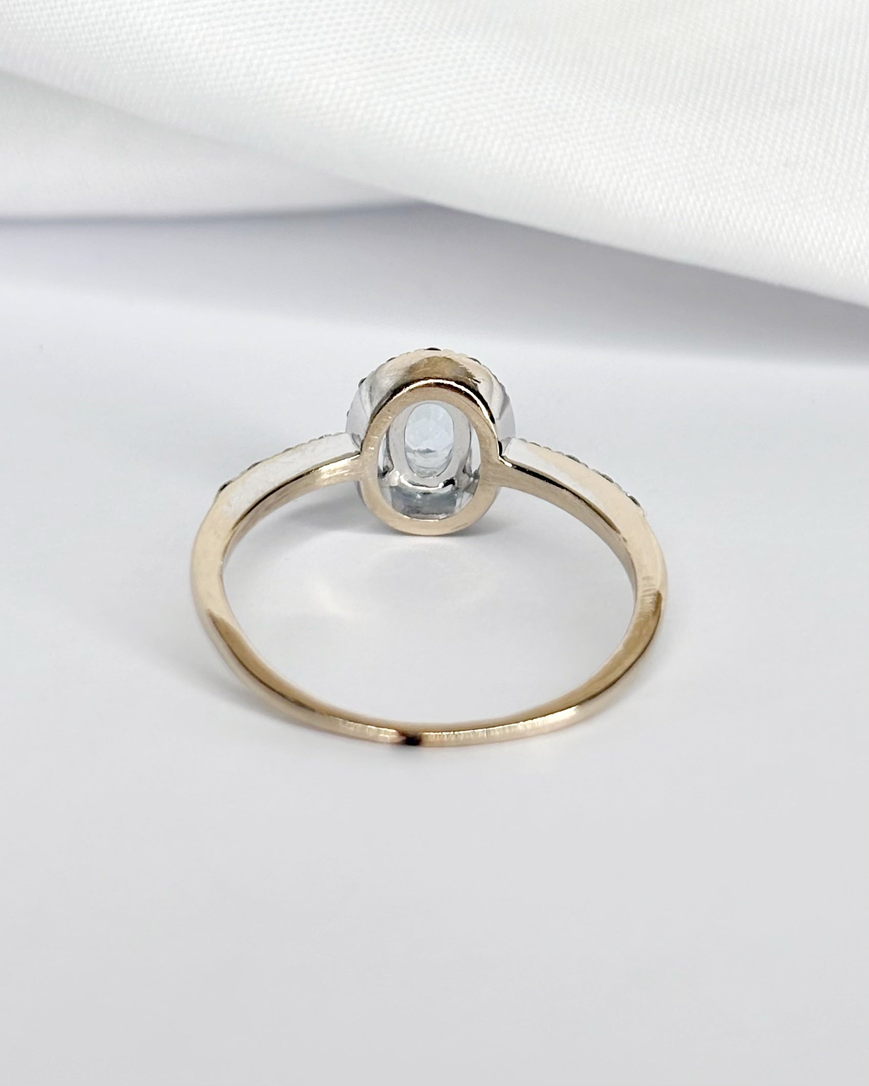 Bague Style Art-Déco Aigue-Marine & Diamants "Coline"