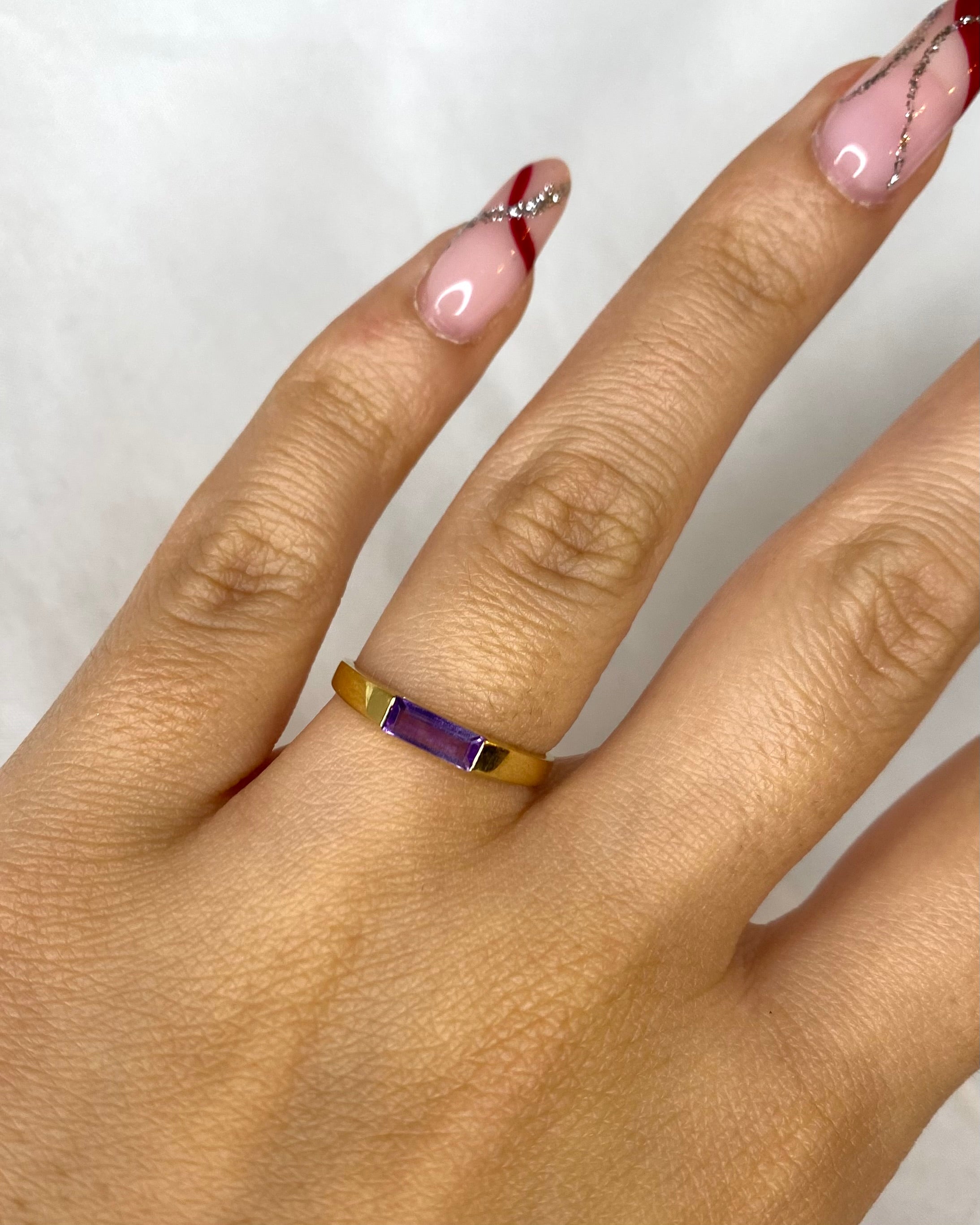 Bague Jonc Améthyste "Isis"