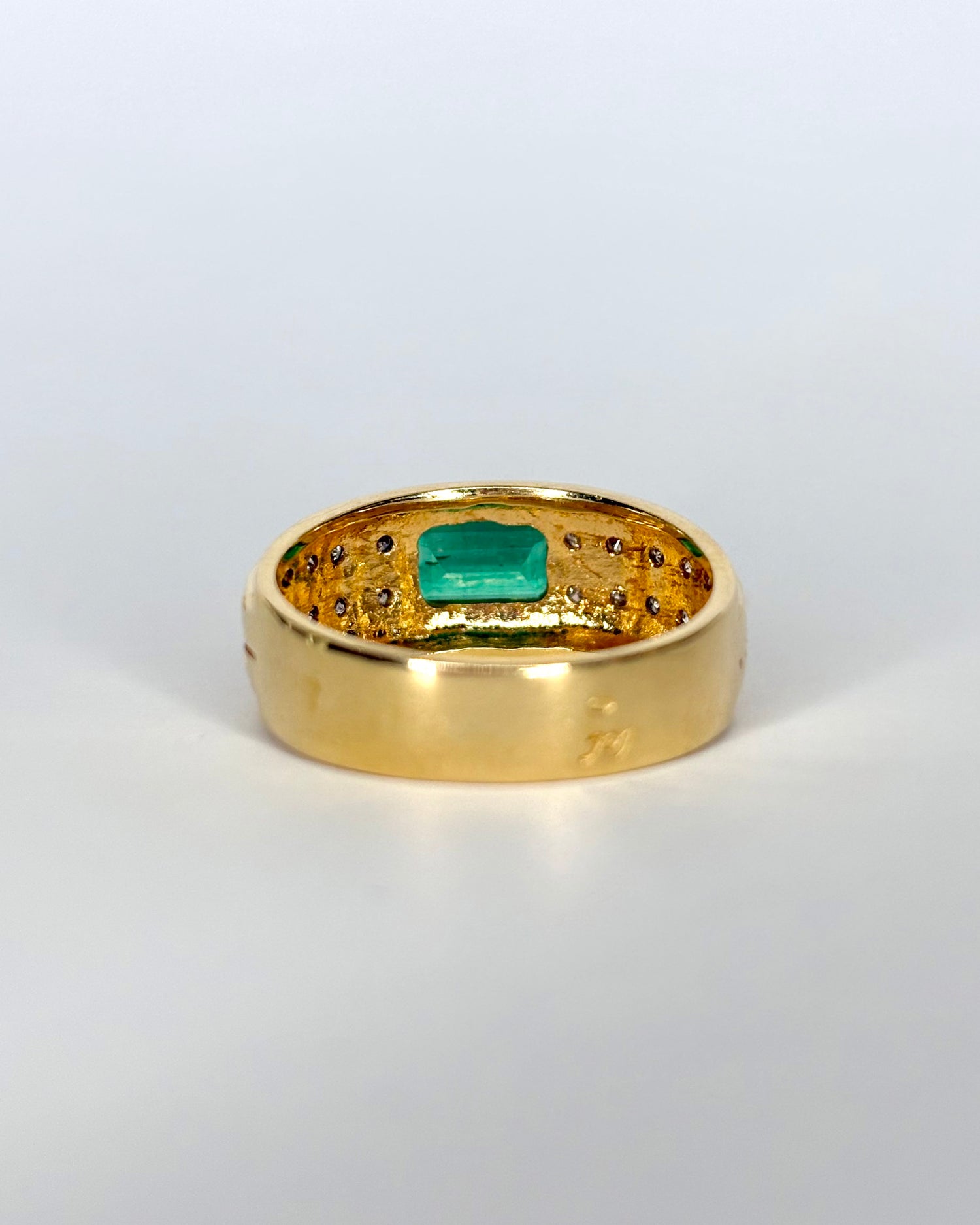 Bague Jonc Émeraude 1 ct & 20 Diamants "Sérena"