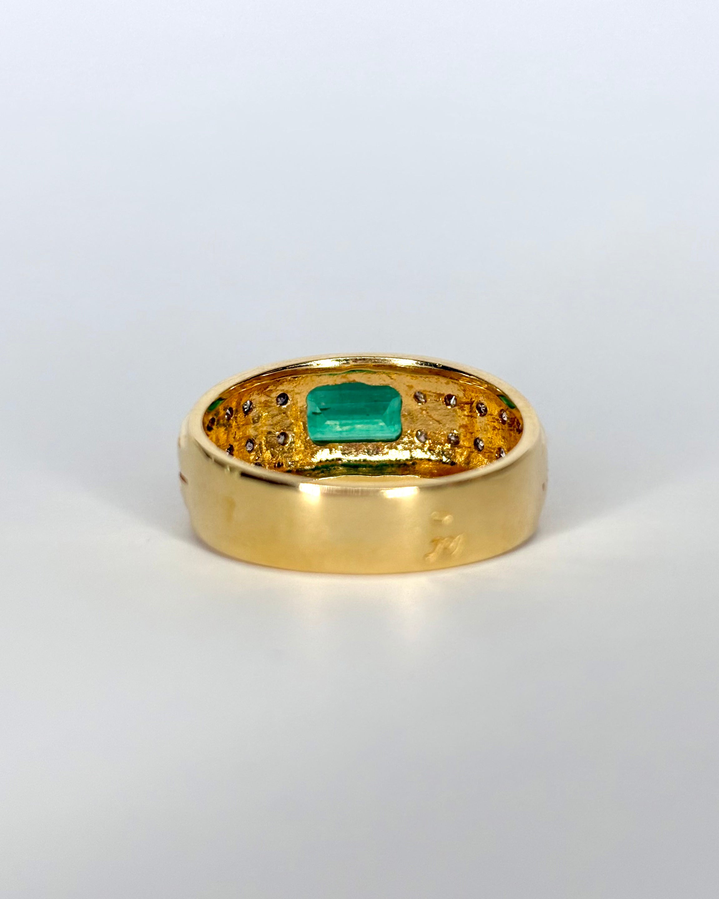 Bague Jonc Émeraude 1 ct & 20 Diamants "Sérena"