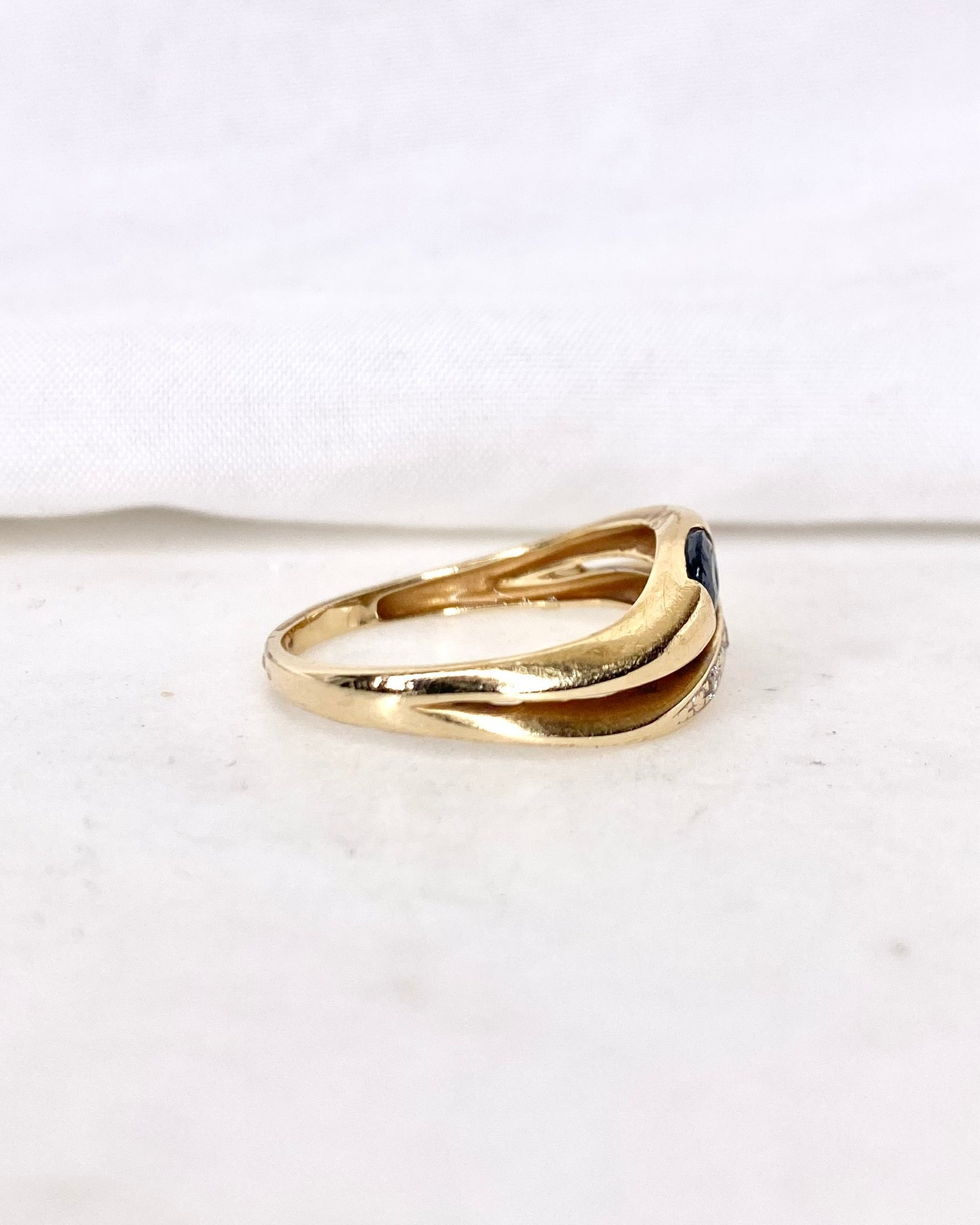 Bague Jonc Saphir & Diamants "Azea"