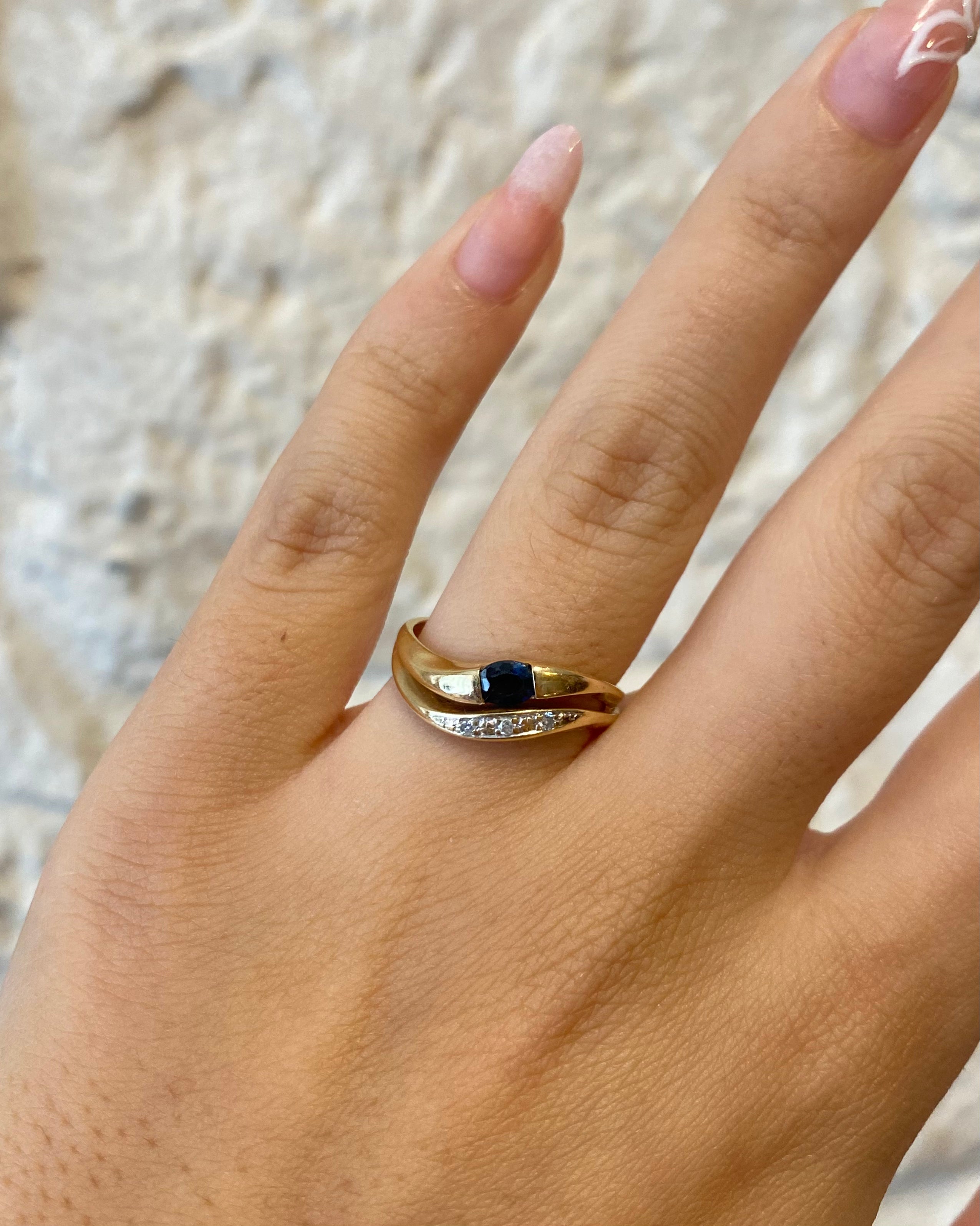 Bague Jonc Saphir & Diamants "Azea"