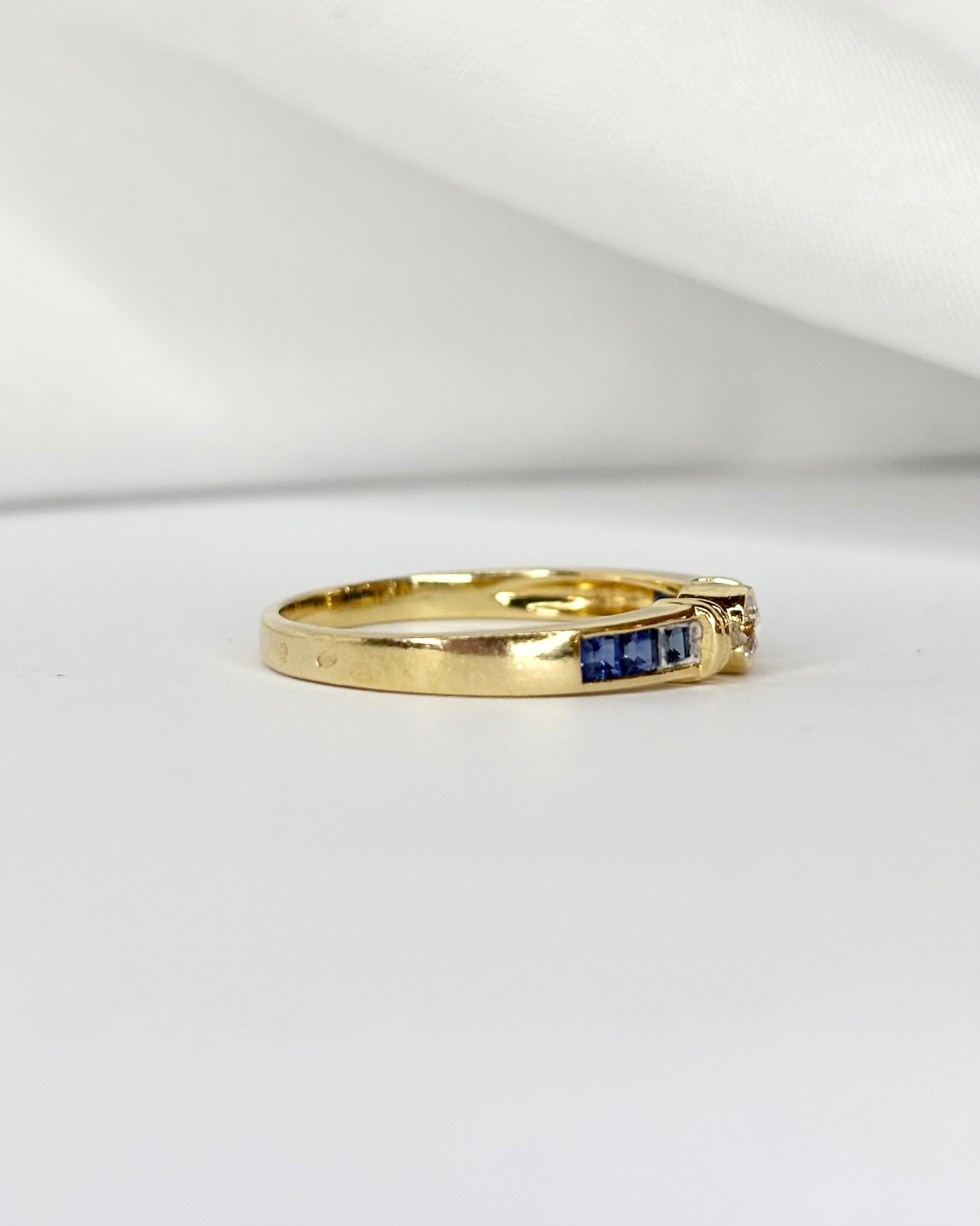 Bague Jonc Diamant & Saphirs "Alexia"