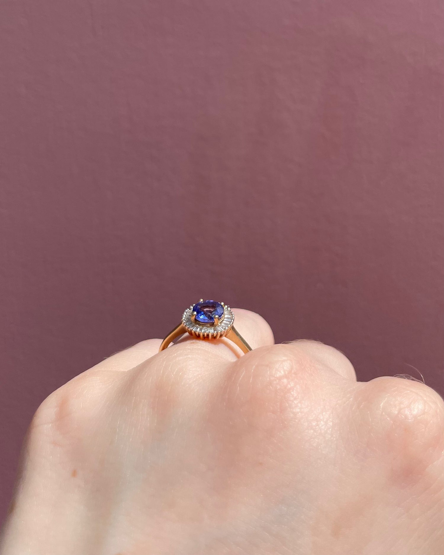 Bague Marguerite Tanzanite & Diamants baguette "Lelia"