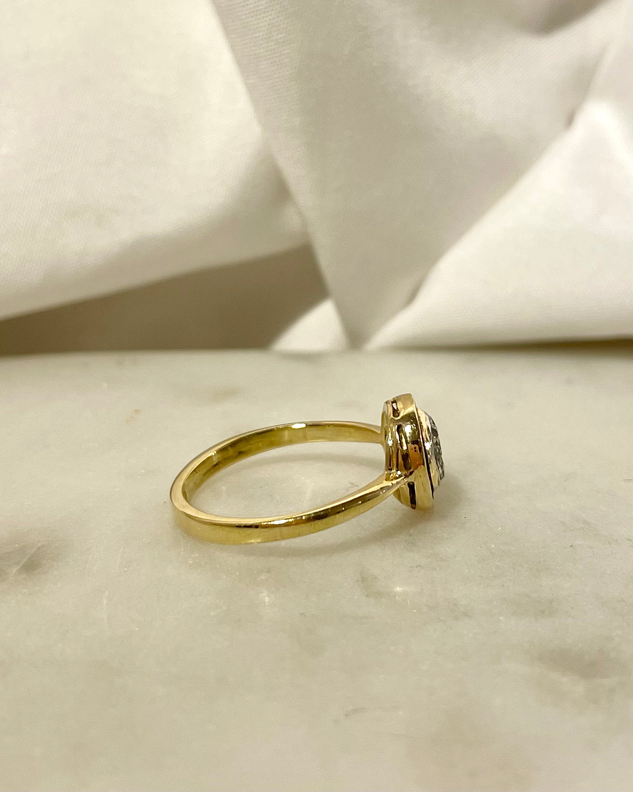 Bague Art-Déco Saphirs 0.32 carat & Diamants "Mariane"