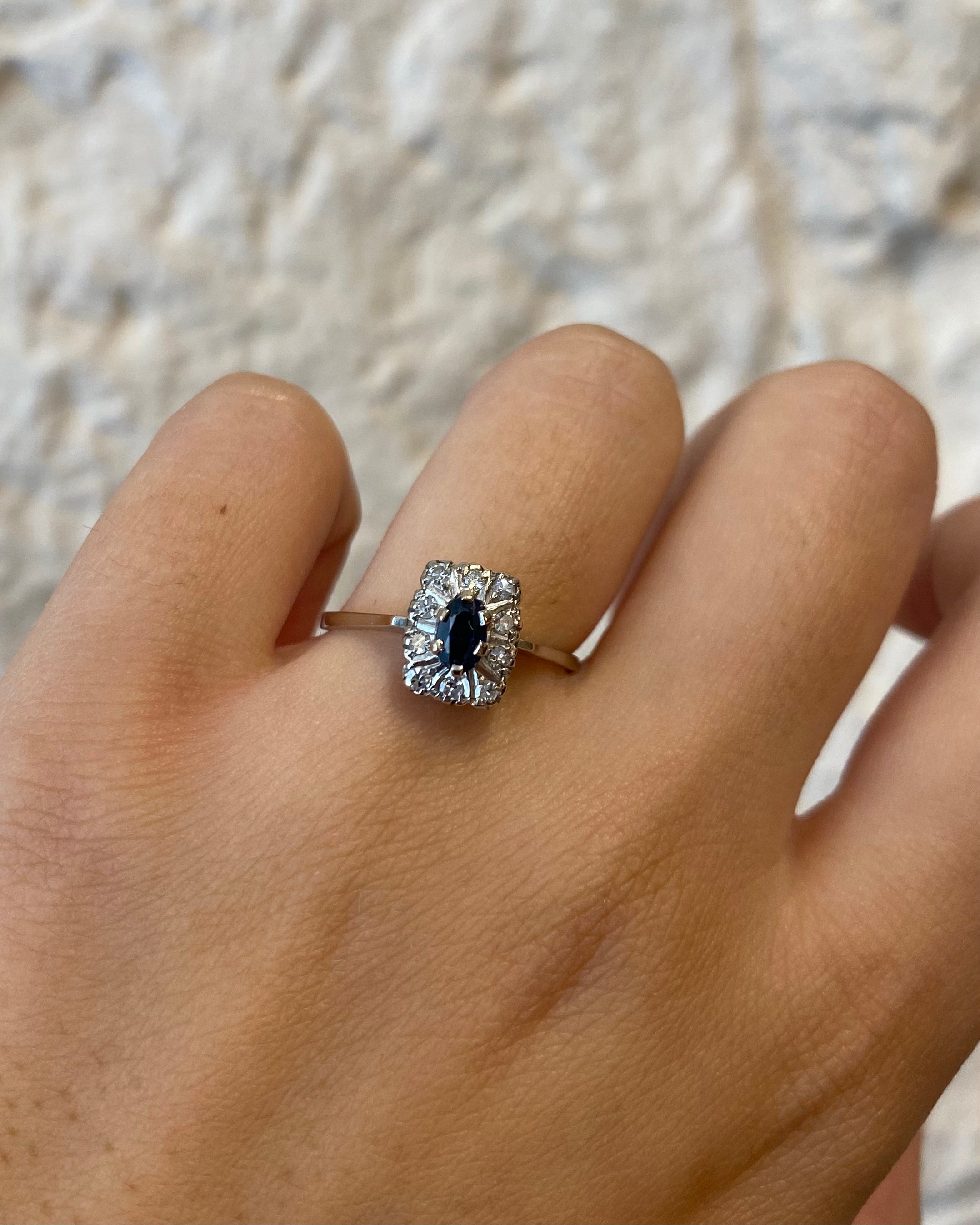 Bague Art Déco Saphir & Diamants "Aline"