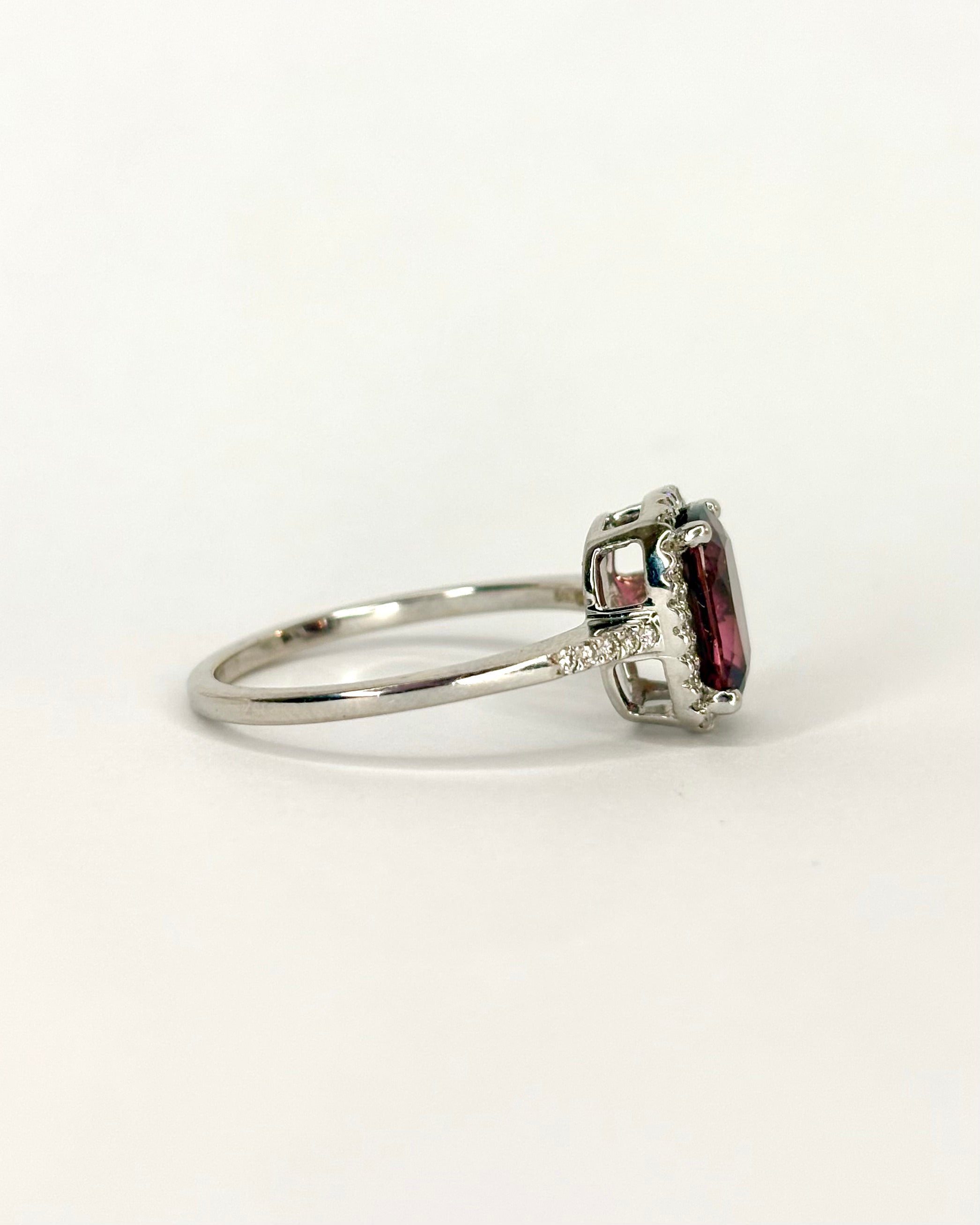 Bague Marguerite Tourmaline 2 carats & 36 Diamants "Éleonore"