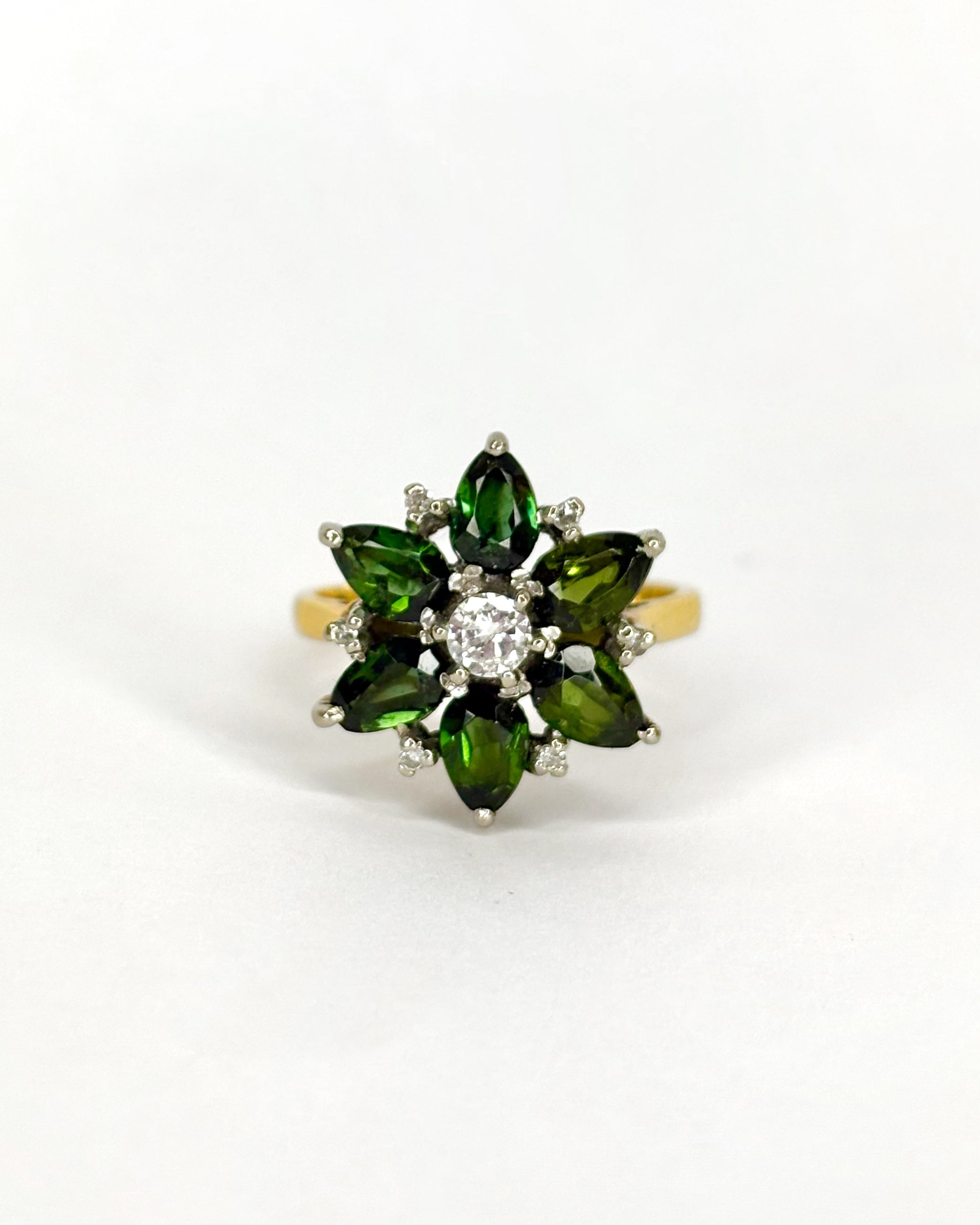 Bague Marguerite Tourmaline 2.5 carats & Diamants 0.23 carat "Nadège"