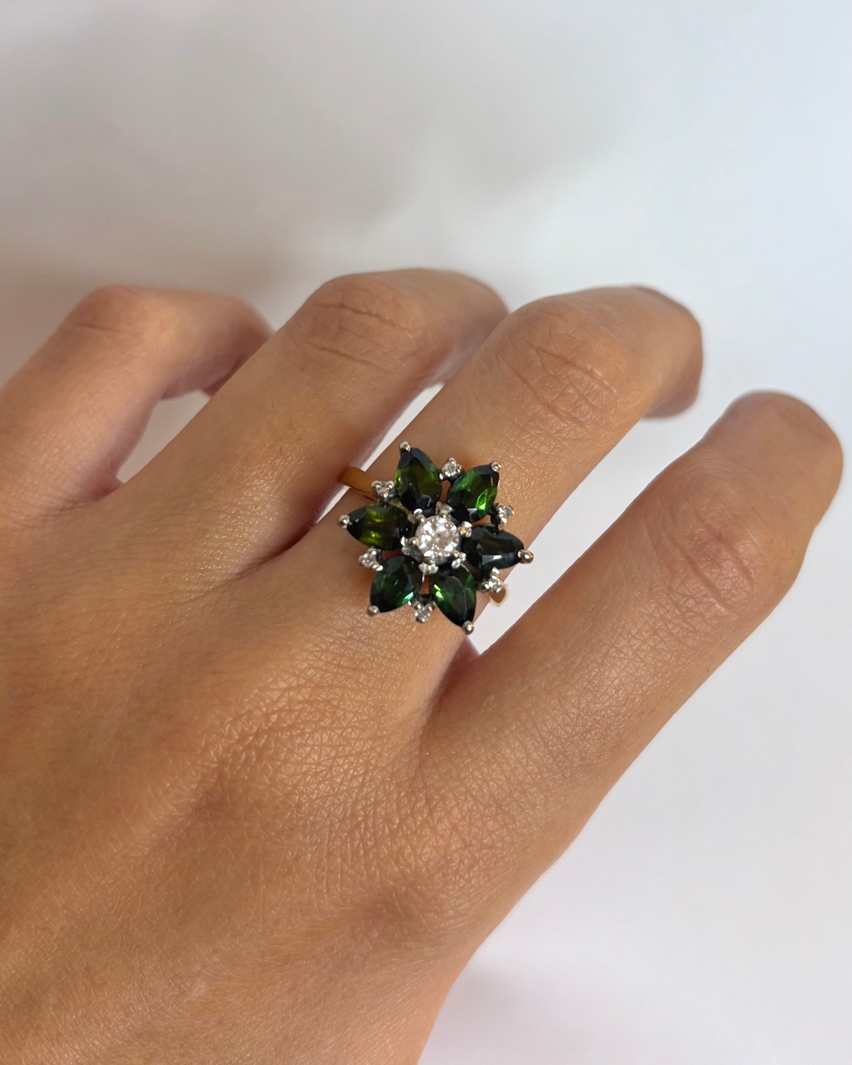 Bague Marguerite Tourmaline 2.5 carats & Diamants 0.23 carat "Nadège"