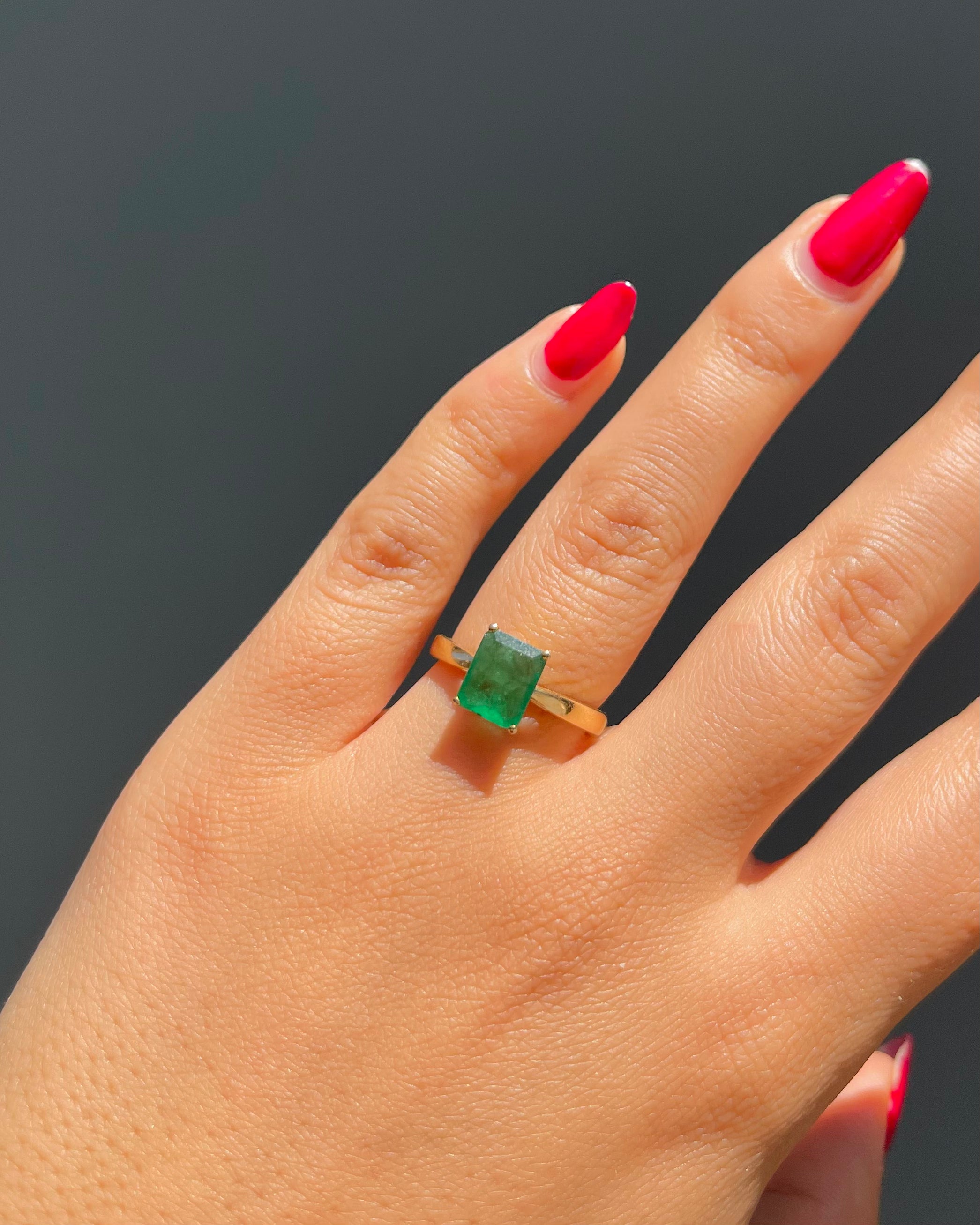 Bague Solitaire Emeraude 1.35 carat "Daphnéa"