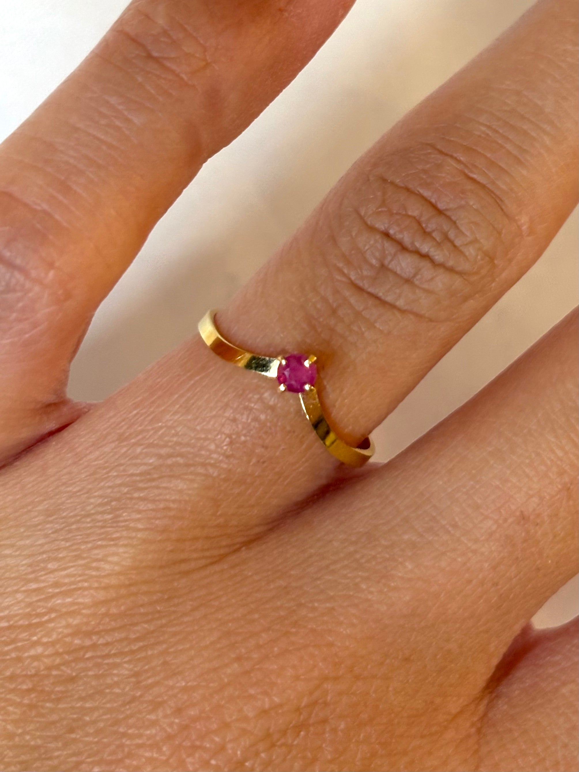 Bague Solitaire Diadème Rubis "Maxence"
