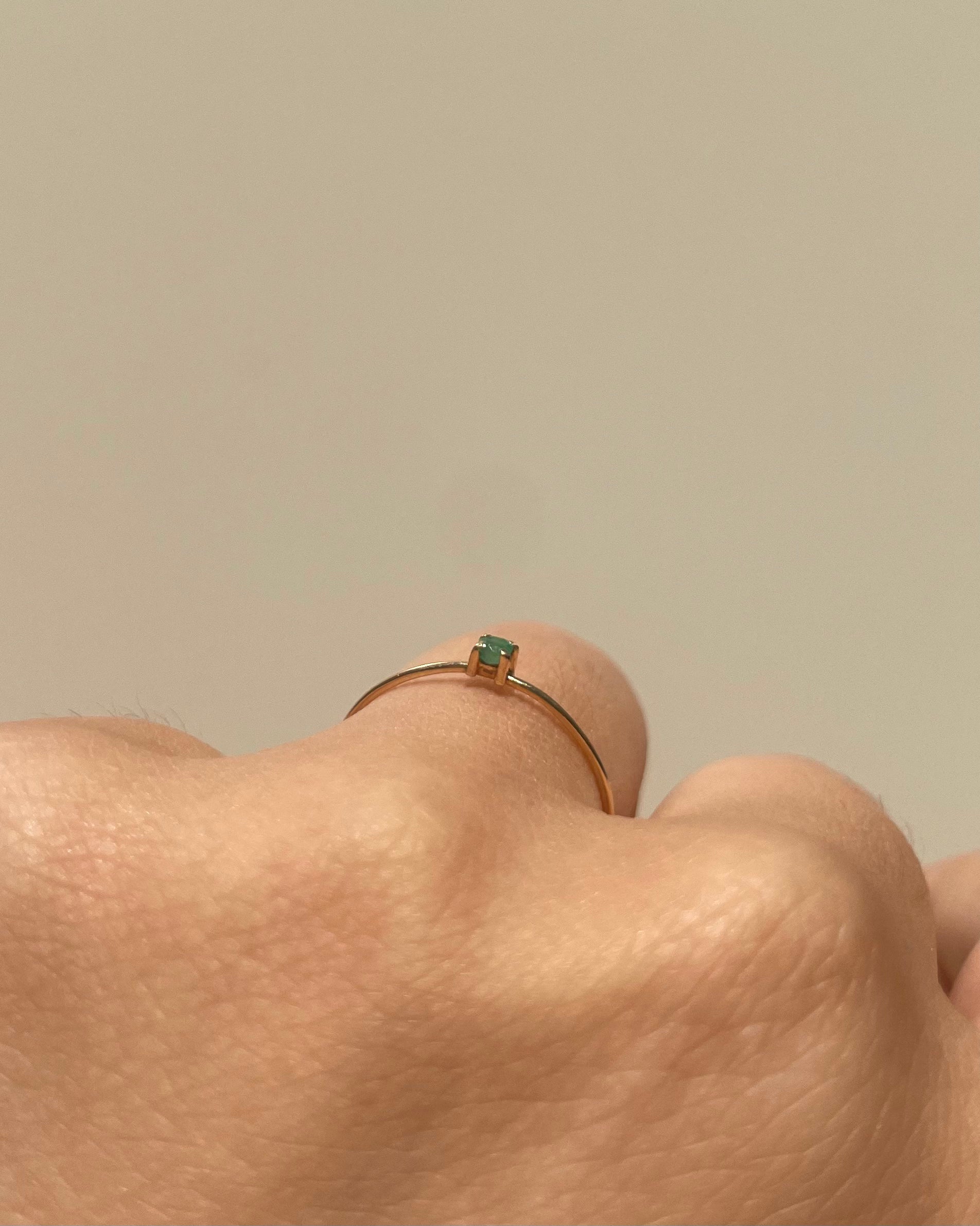 Bague Vintage Solitaire Emeraude "Enjoye"