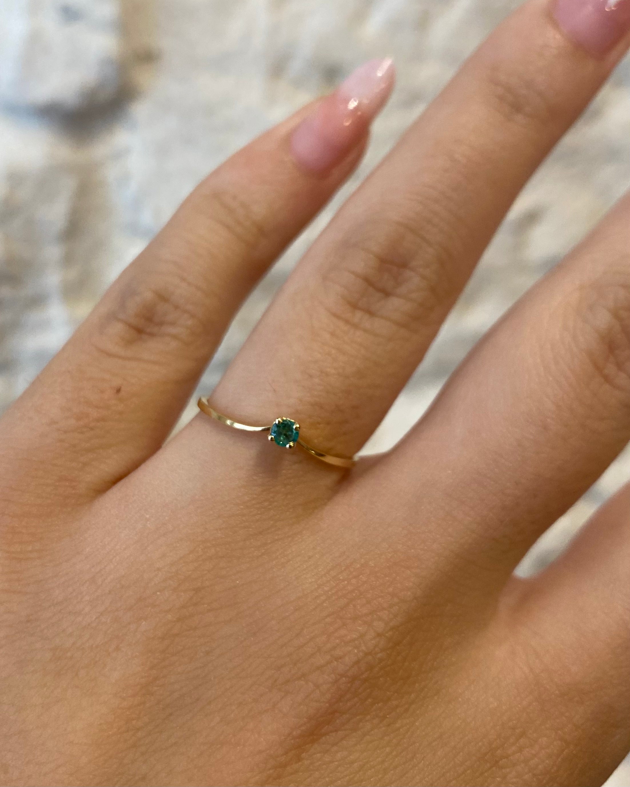 Anillo Diadema Solitario Esmeralda "Celia"