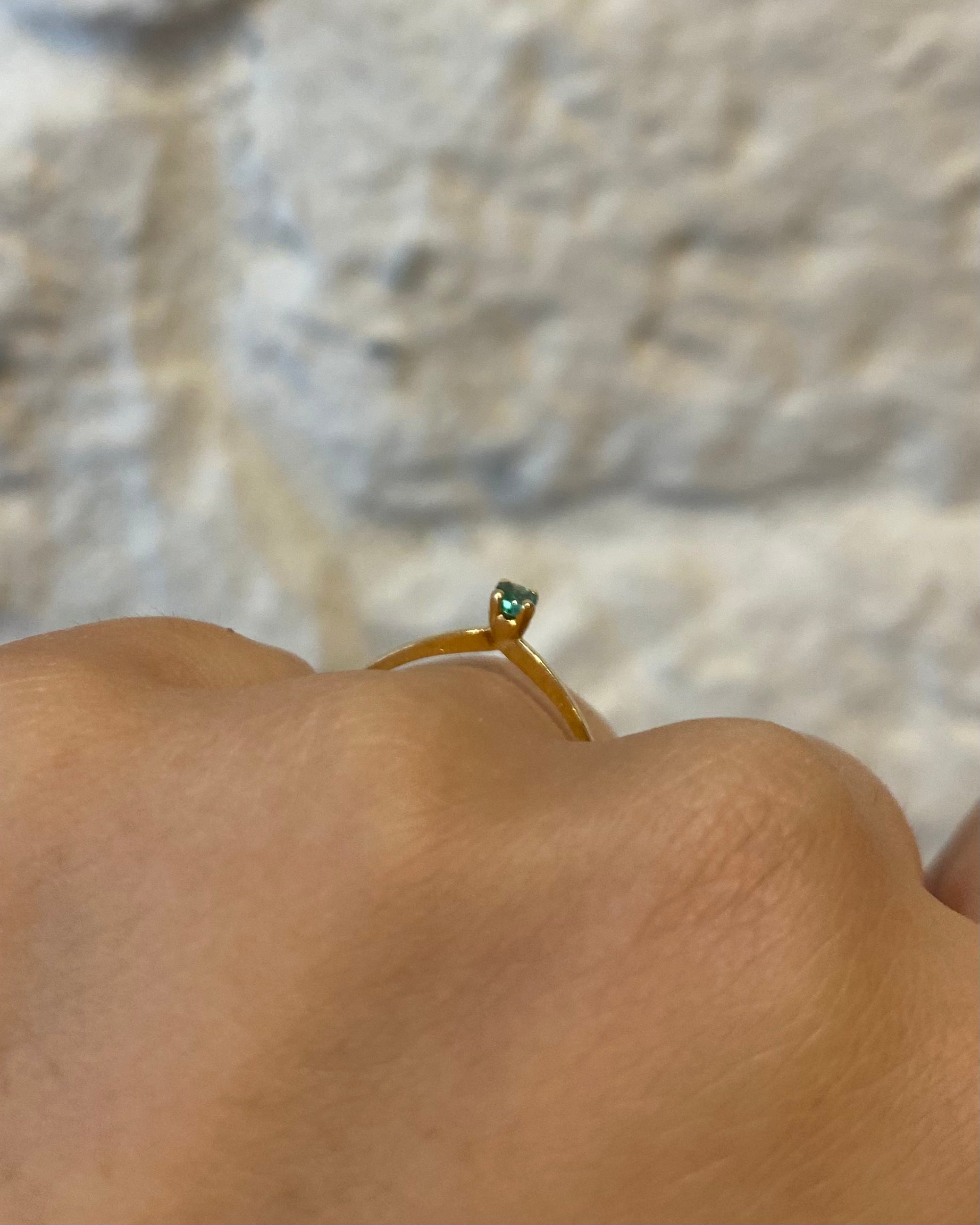 Bague Diadème Solitaire Émeraude "Celia"