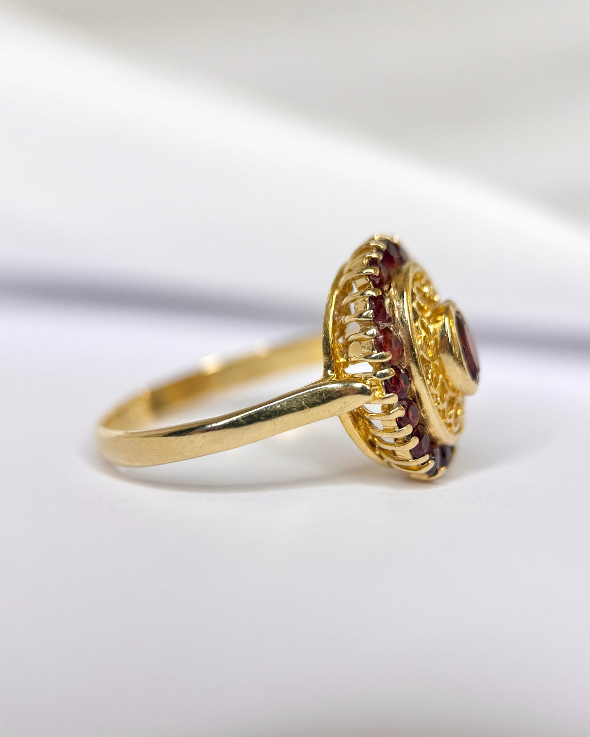 Bague Style Art-Déco Grenats Hessonite 0.70 carat "Hélène"