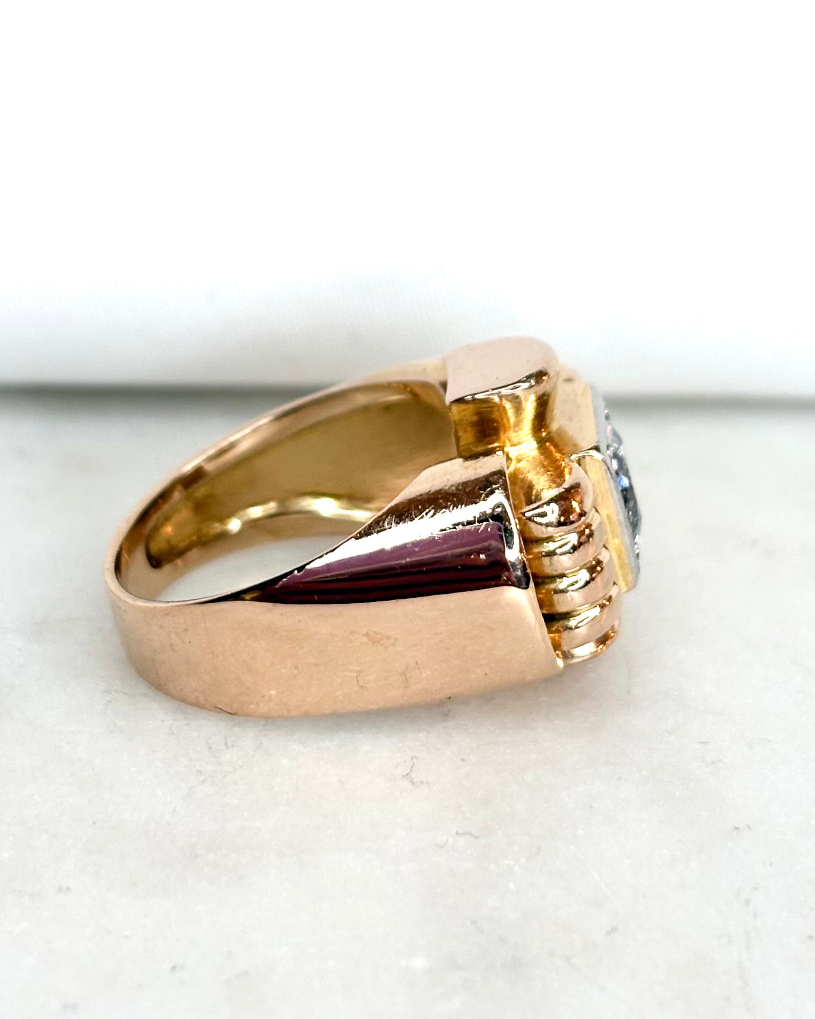 Bague Tank Diamant 0.75 carat & Or 9.77g "Enora"