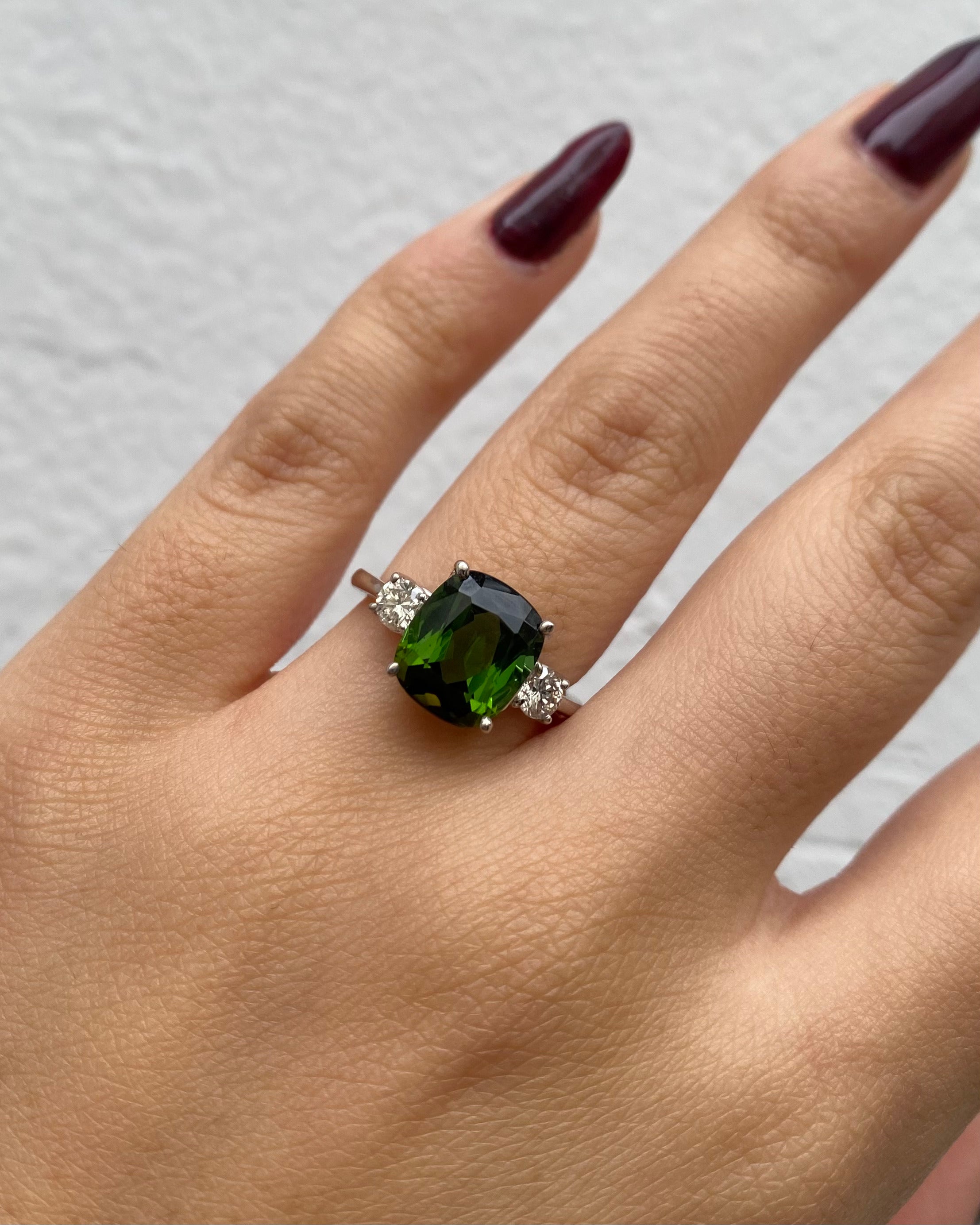 Bague Trilogie Tourmaline 3.80 carats & Diamants "Chiara"