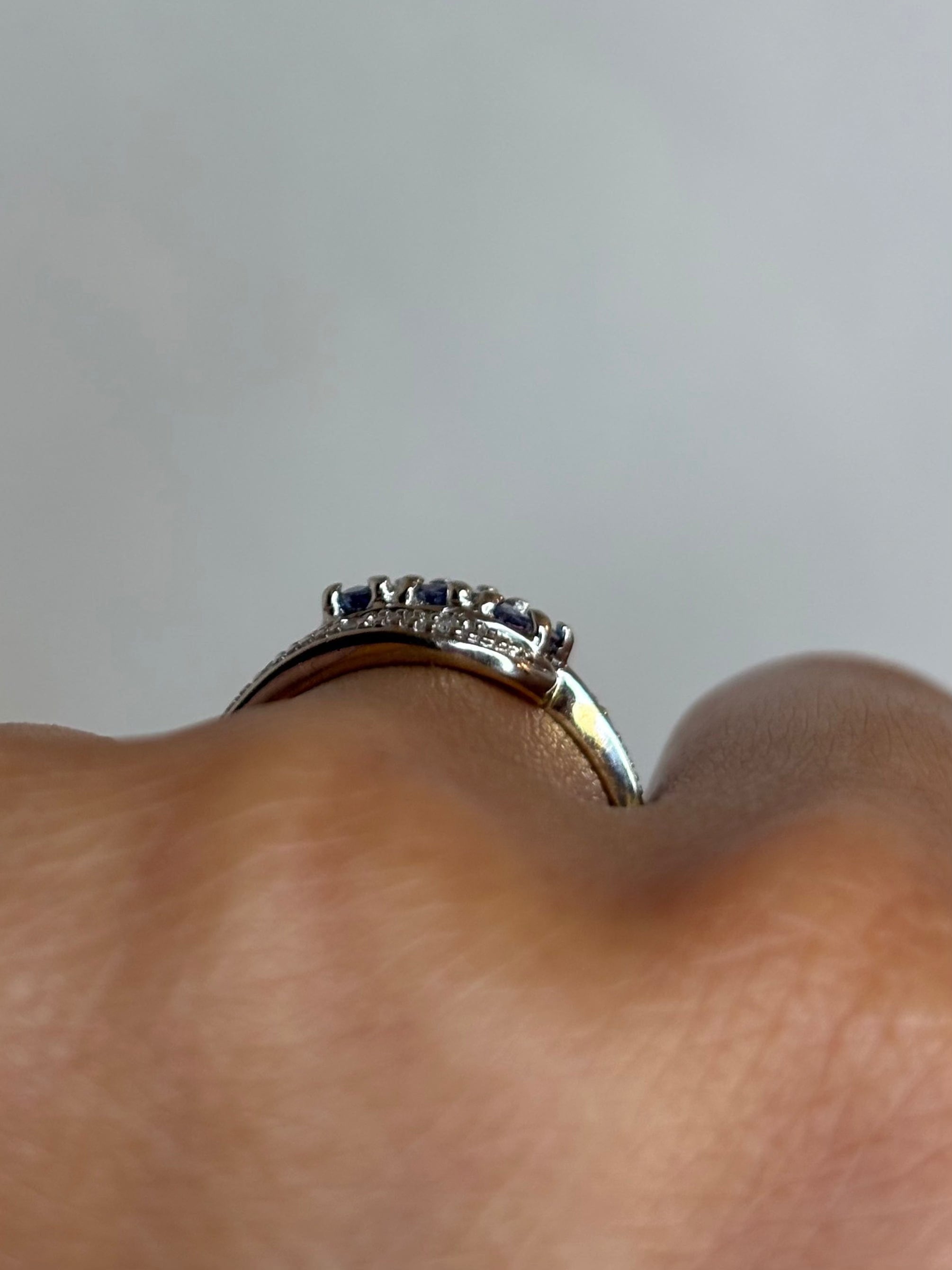 Bague Tourbillon Trilogie Tanzanites & Diamants "Eda"