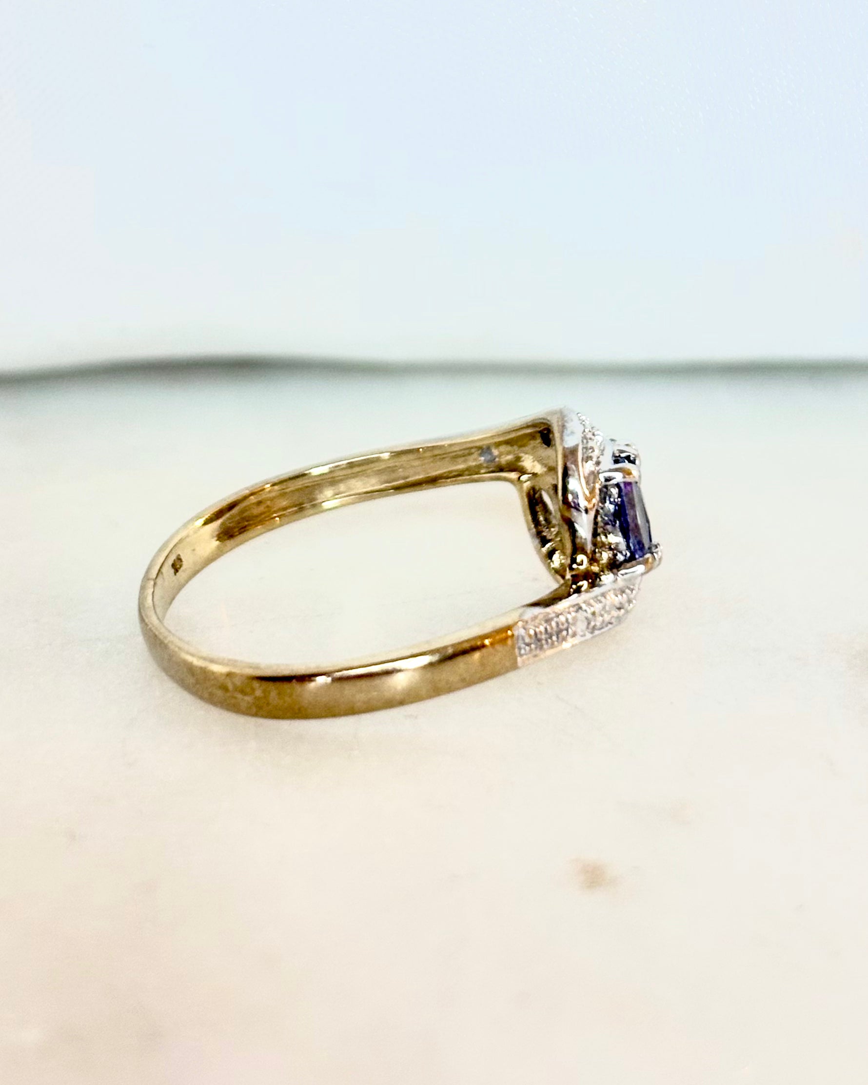 Bague Tourbillon Trilogie Tanzanites & Diamants "Eda"