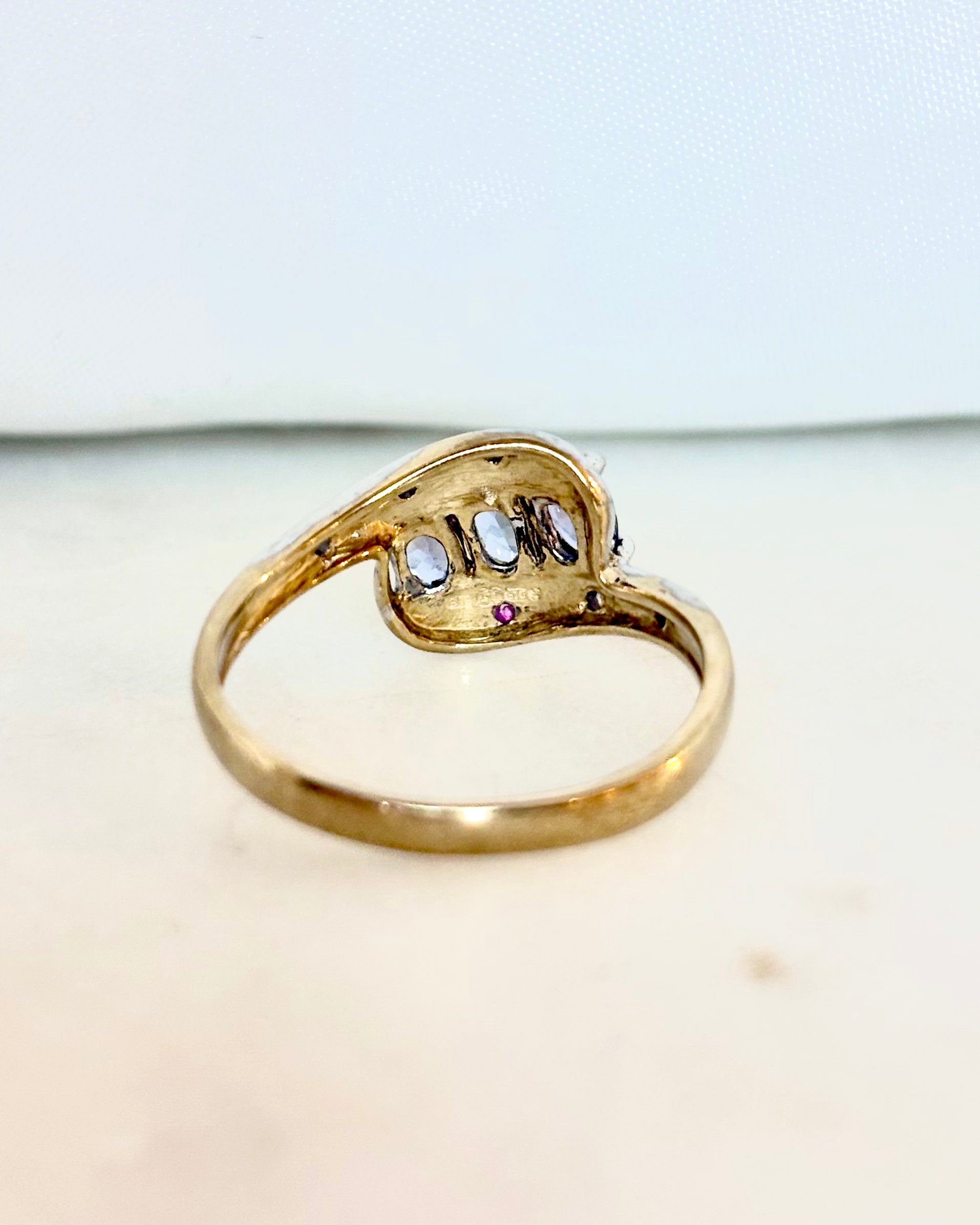 Bague Tourbillon Trilogie Tanzanites & Diamants "Eda"