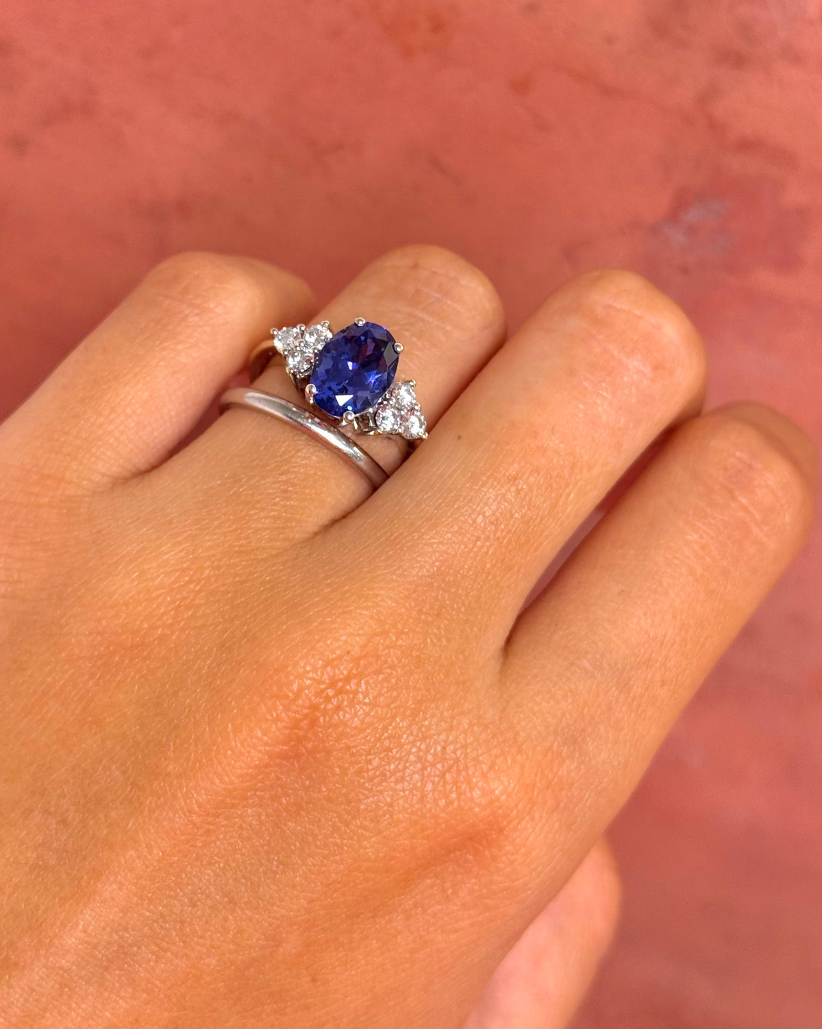 Bague Trilogie Tanzanite 2.50 carats & Diamants 0.48 carat 5,17g "Zaily"