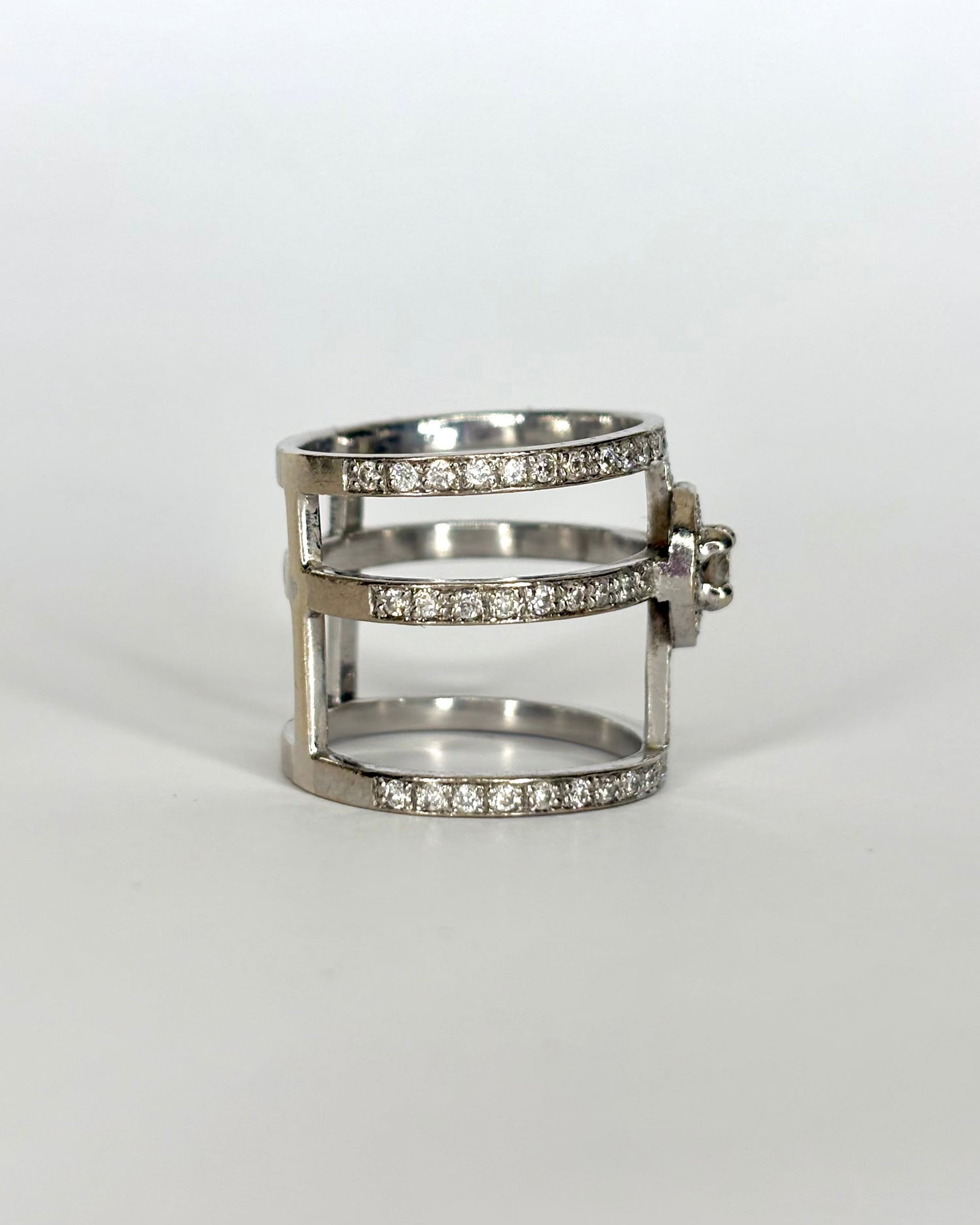 Bague Vintage Trois Anneaux 80 Diamants 0.99 ct "Mélanie"