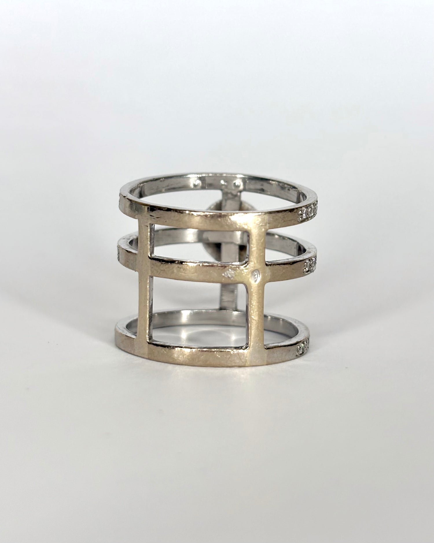 Bague Vintage Trois Anneaux 80 Diamants 0.99 ct "Mélanie"