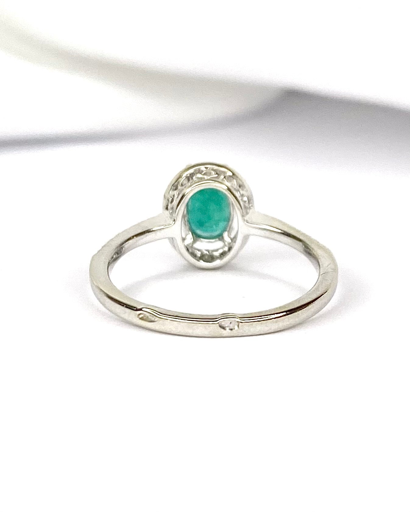 Solitaire Emerald Ring 0.97 carat & Diamonds 0.21 carat "Edwina"