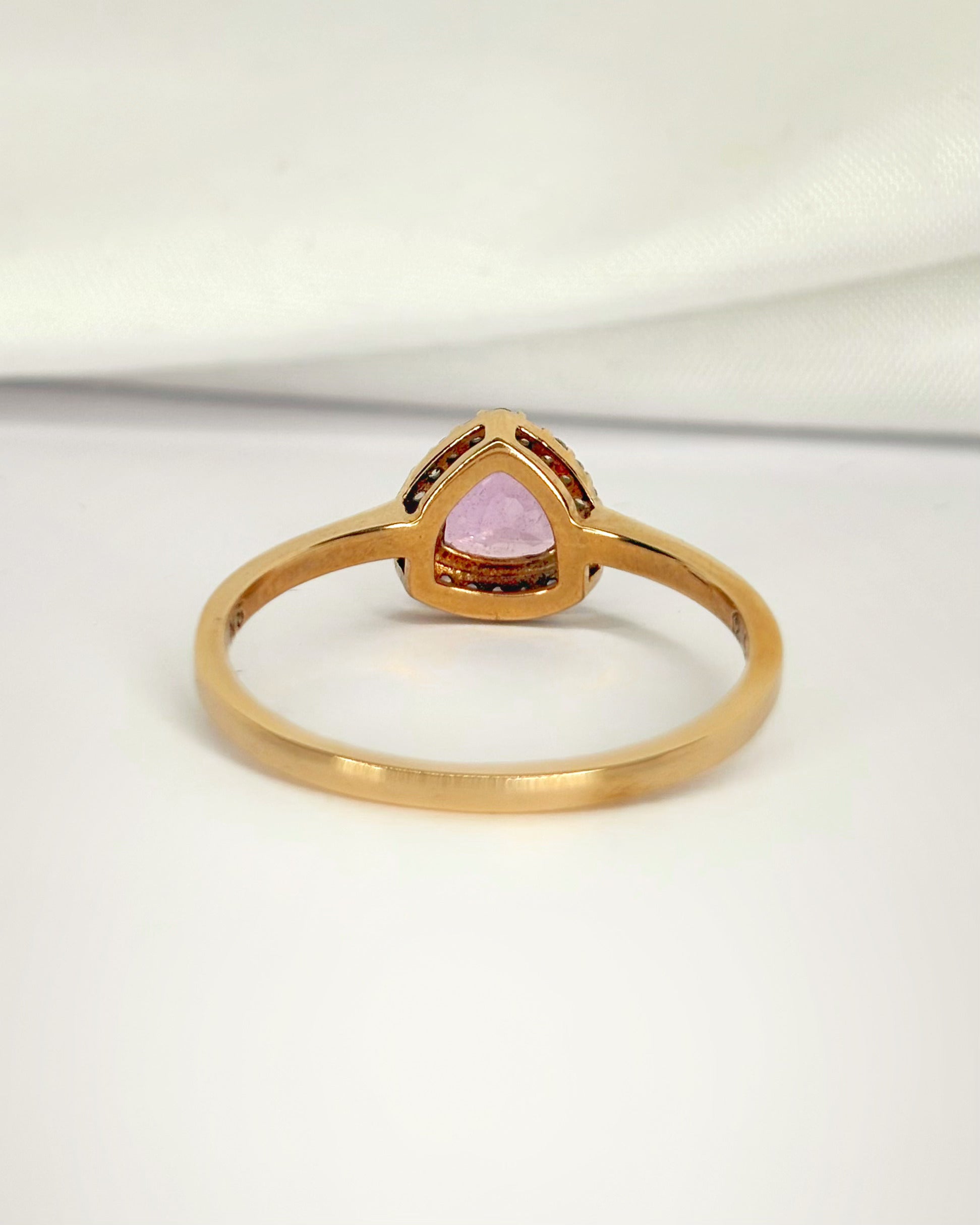 Rose Sapphire Solitaire Ring 1 Carat & Topazes "Mandy"