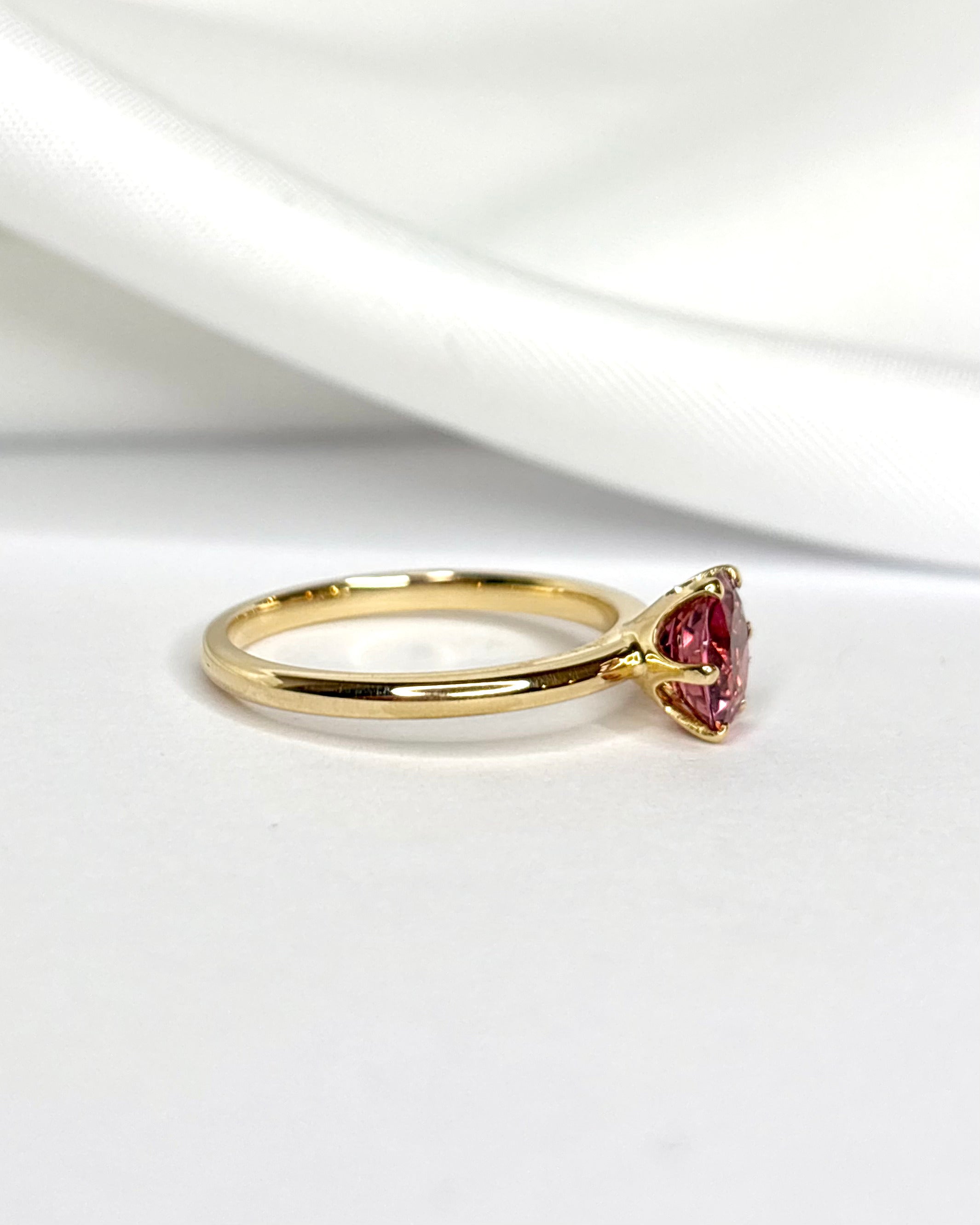 Bague Solitaire Tourmaline Rose 1.30 carat "Leila"