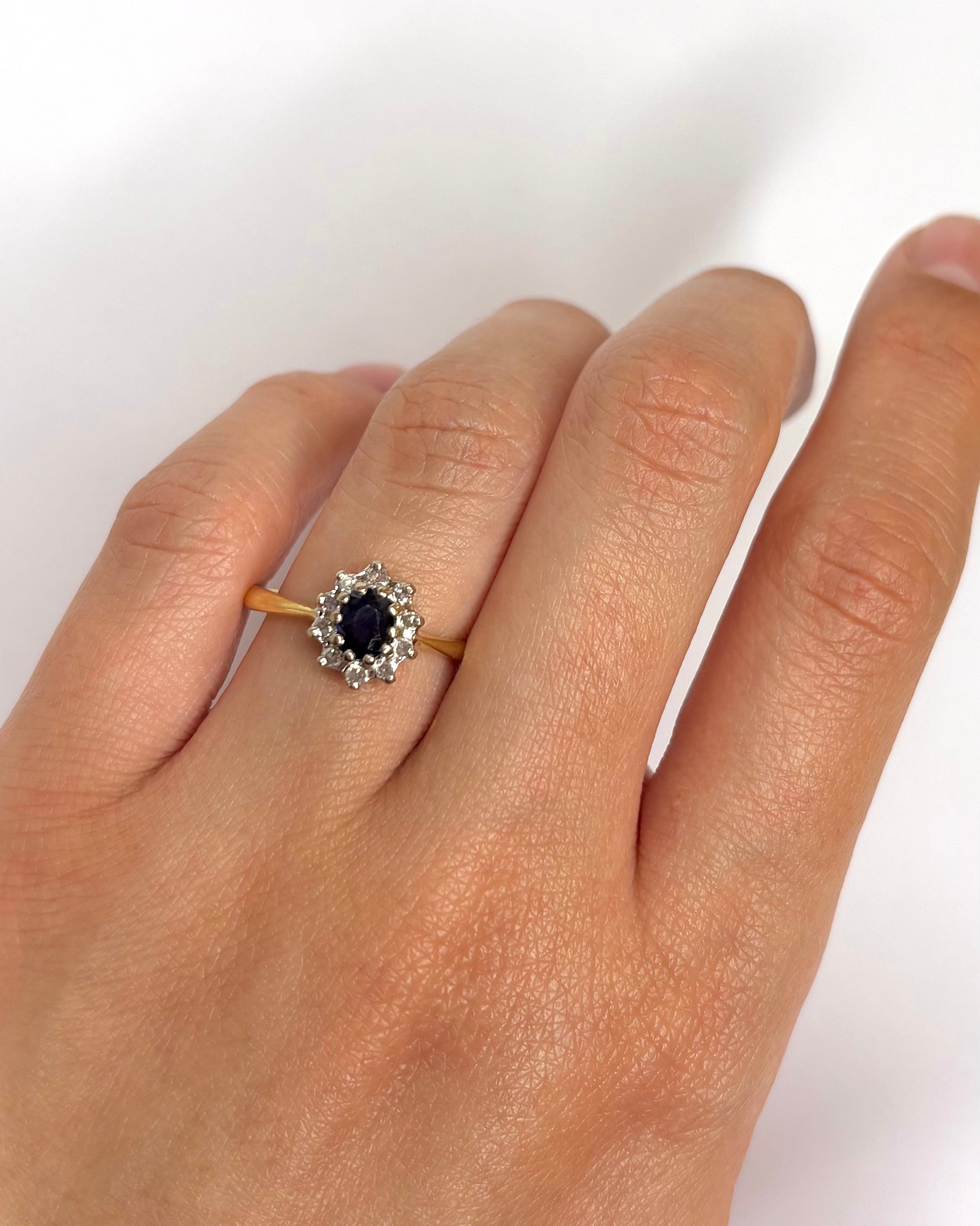 Bague Marguerite Saphir 0.50 carat & Diamants "Eliane"