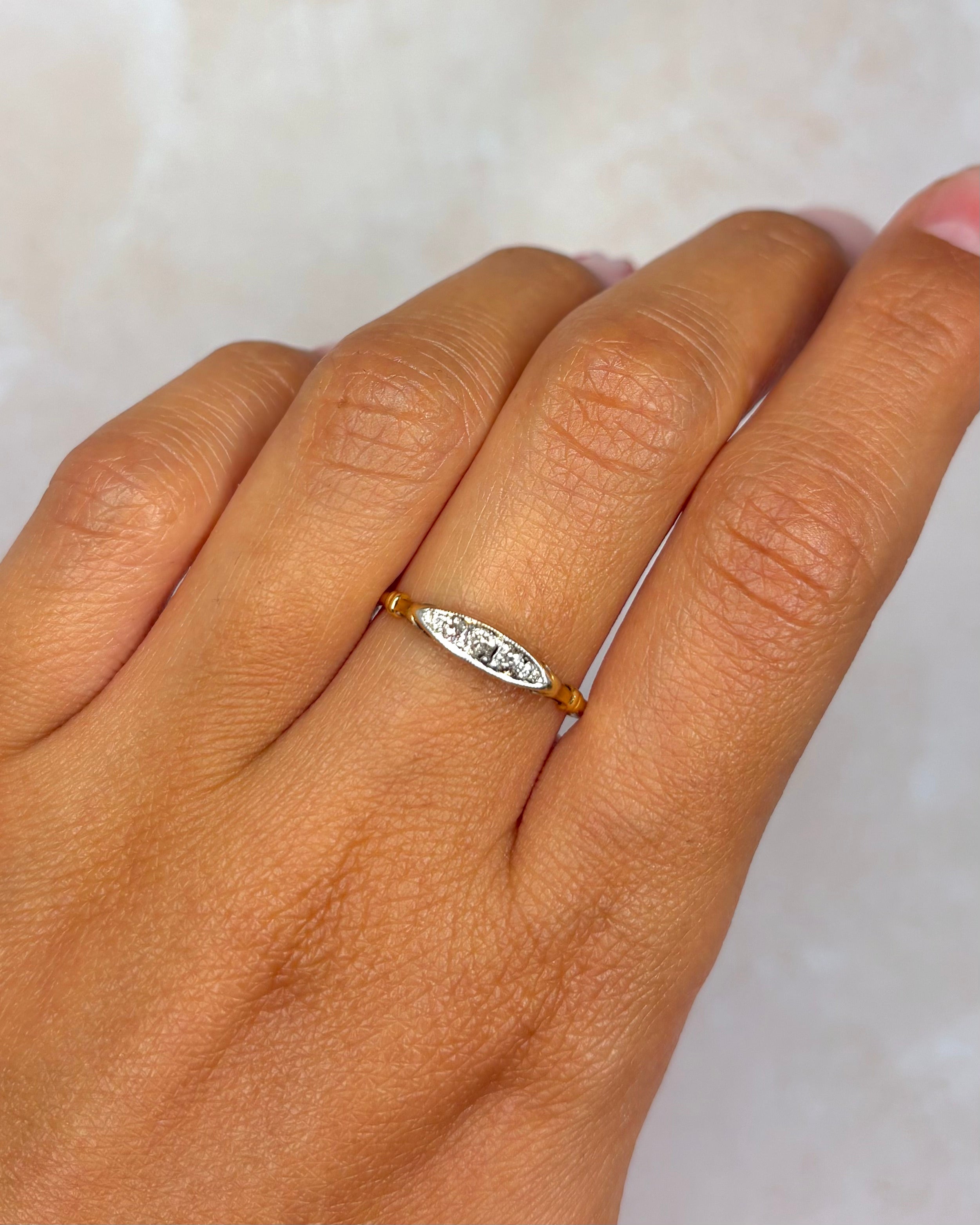 Bague Art-Déco Rivière Diamants "Louisa"
