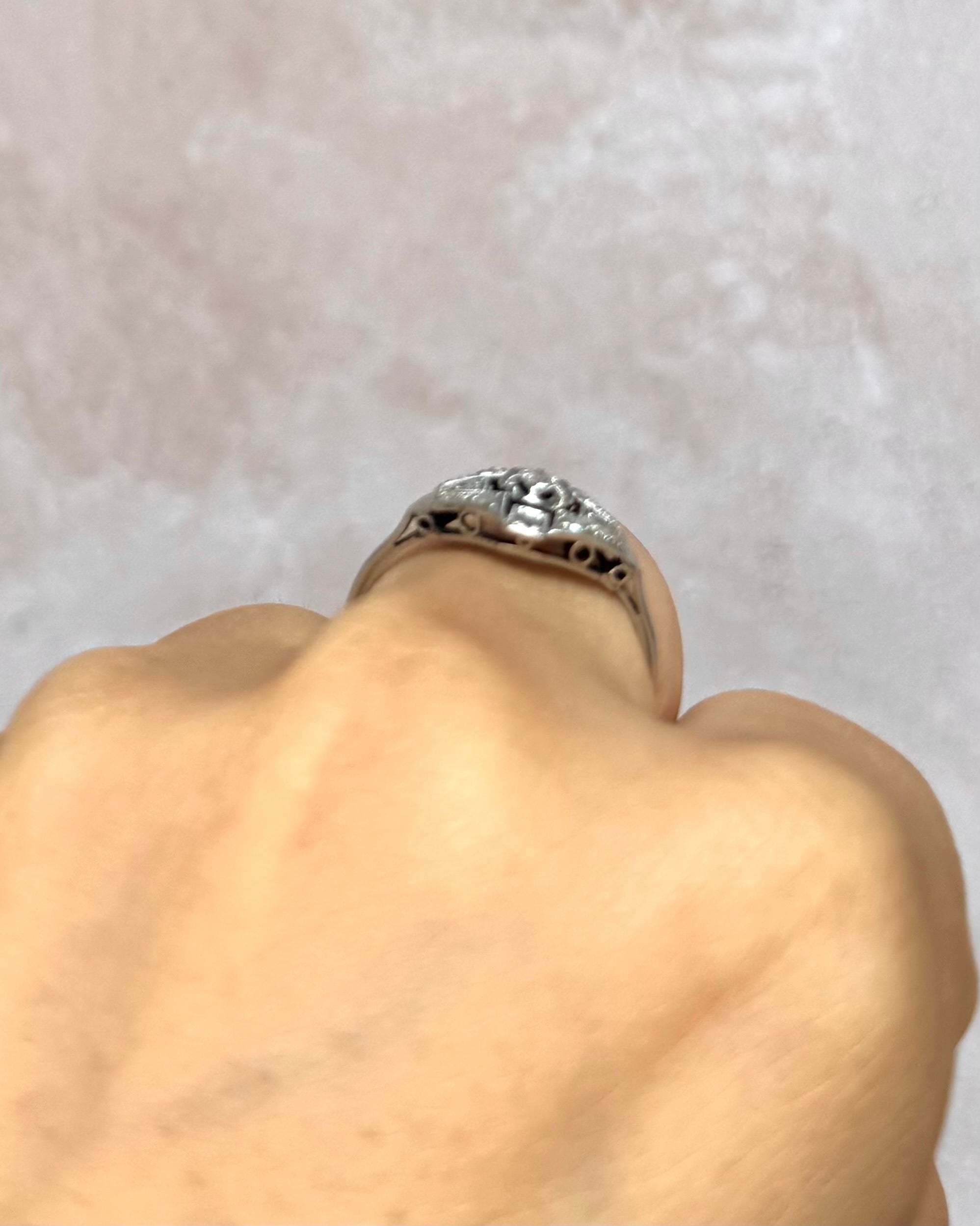 Anillo art déco de diamantes de 0,20 quilates «Doriane»