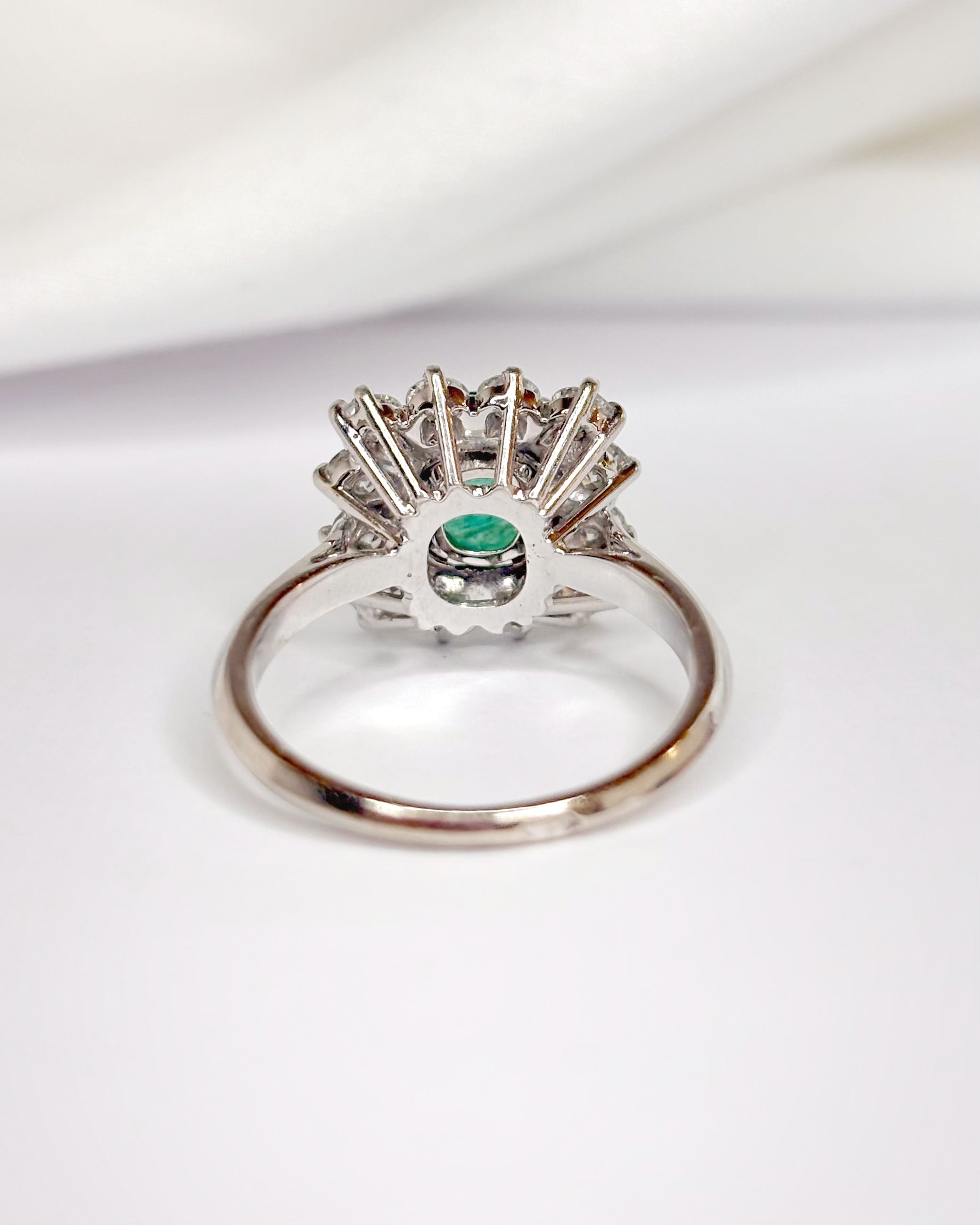 Emerald Daisy Ring 1.45 carat & Diamonds 0.60 carat "Lisa"
