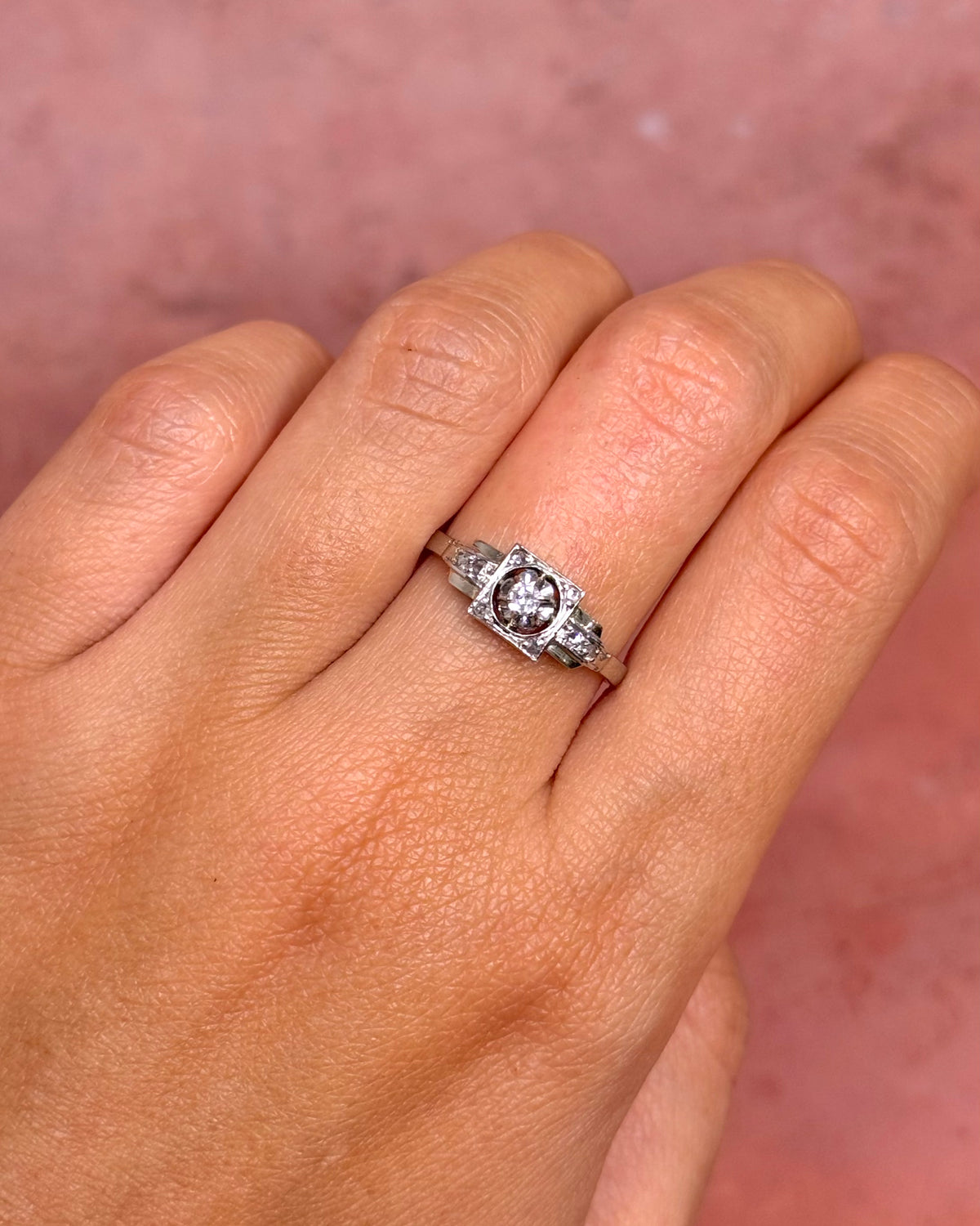 Anillo Art Déco de diamantes «Erica»