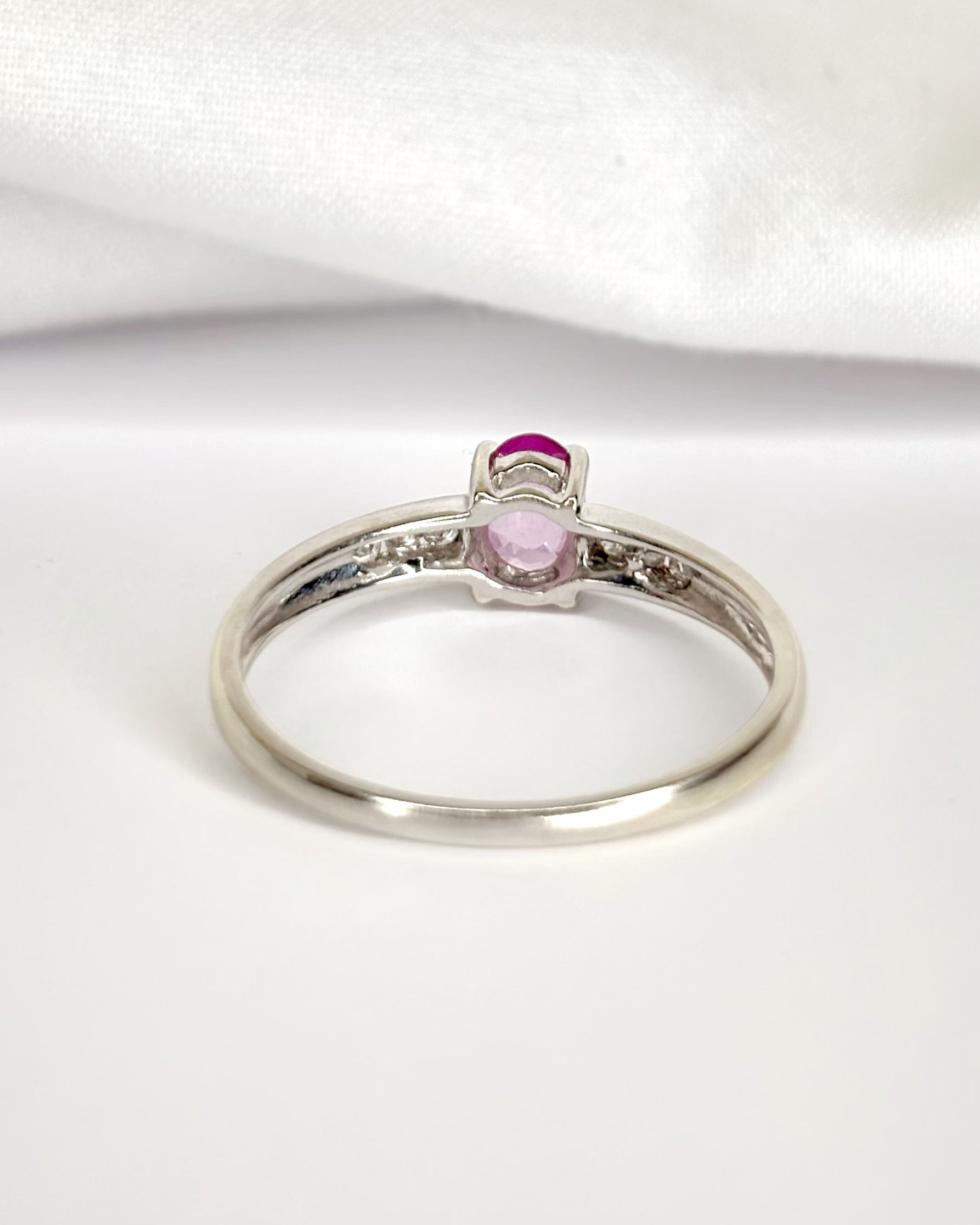 Bague Solitaire Saphir Rose & Diamants "Rosalia"