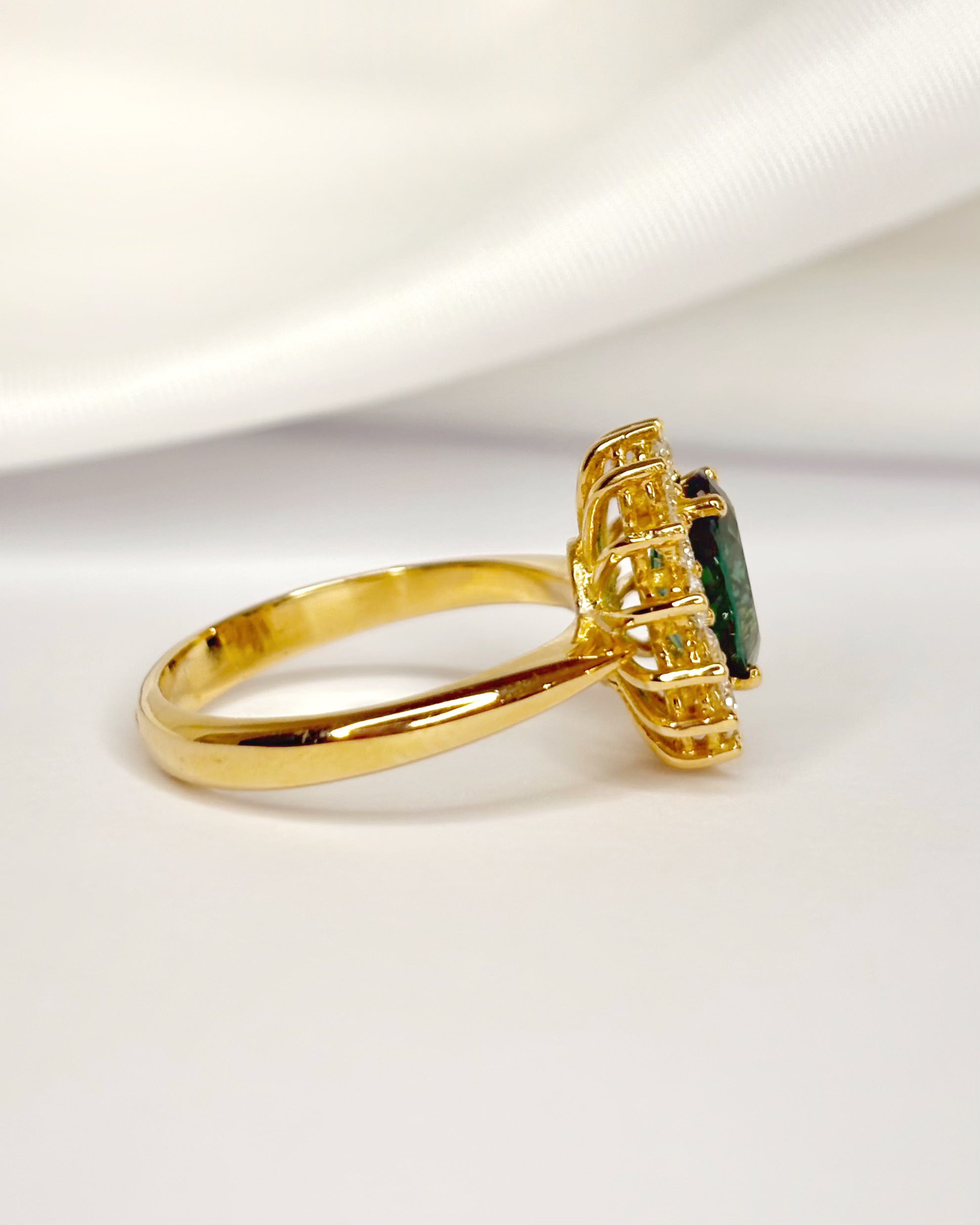 Bague Marguerite Tourmaline 1.90 carat & Diamants 0.70 carat 5,26g "Manuella"