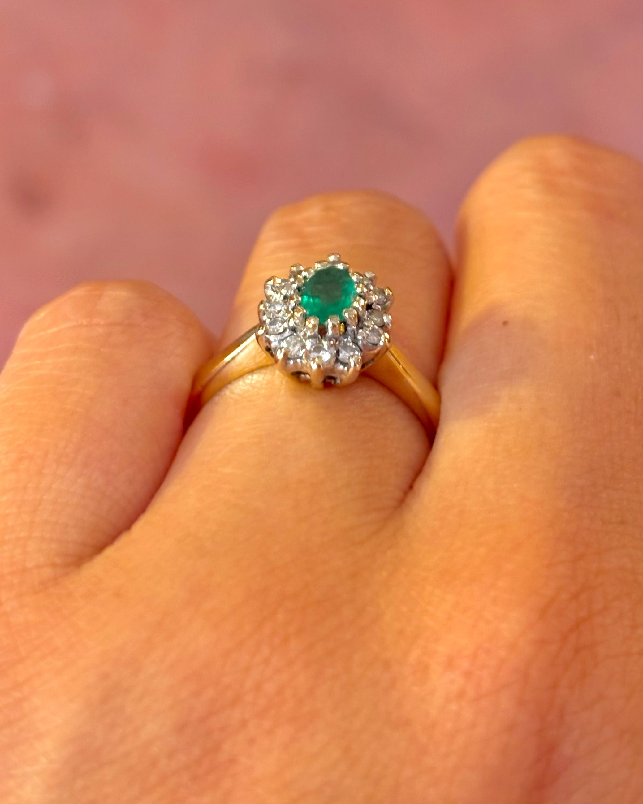 Bague Marguerite Émeraude & Diamants "Simone"