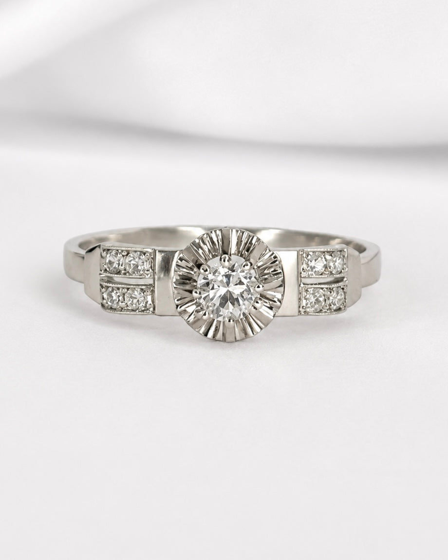 Bague Art-Déco Diamants 0.20 carat "Paulina"
