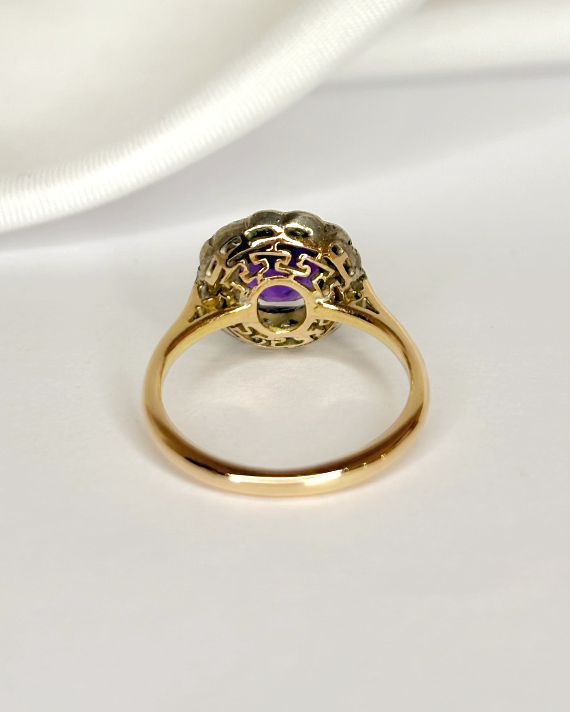 "Molly" Marguerite Amethyst Ring 1.30 Carat & Diamonds 0.42 Carat