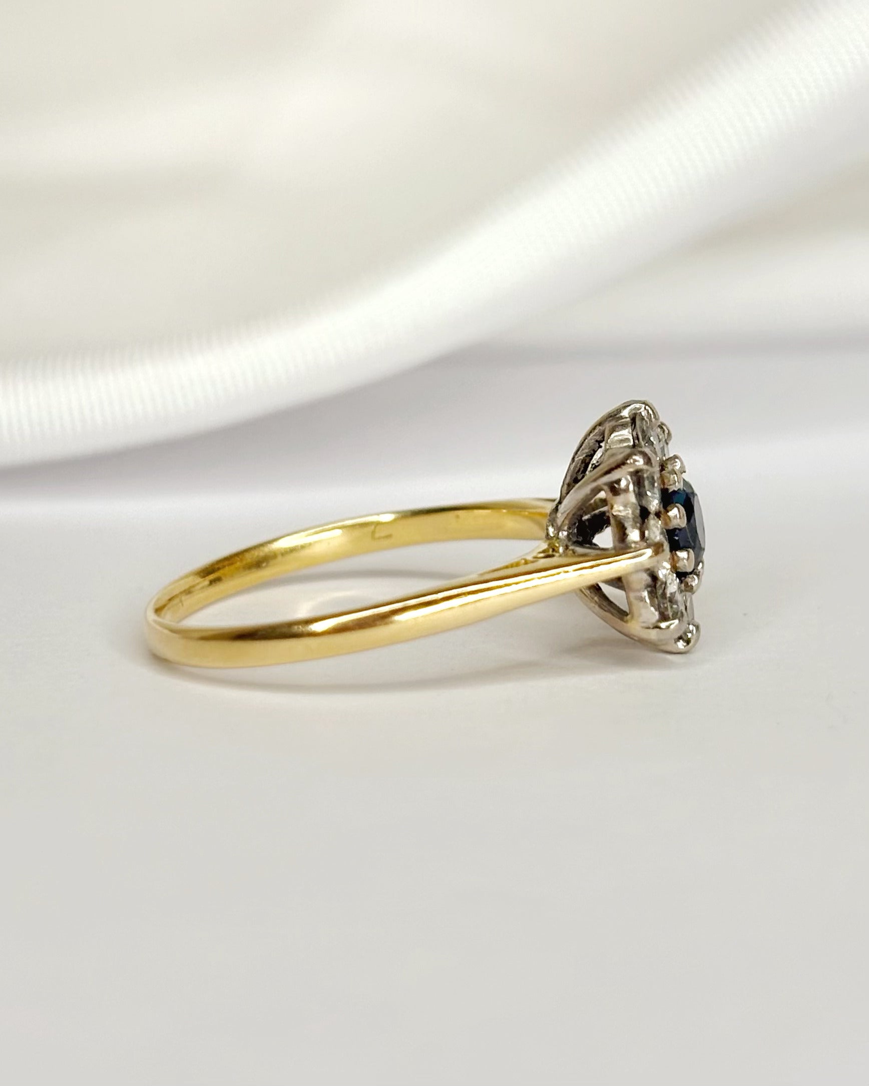 "Elena" Marguerite Ring with 0.22 Carat Sapphire & 0.32 Carat Diamonds