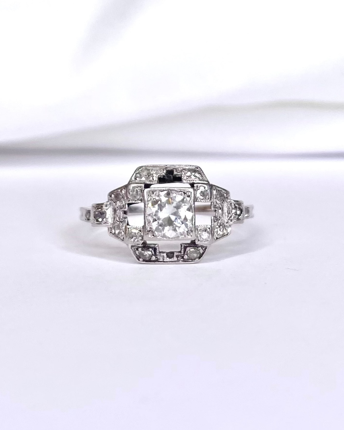 Bague Art Déco Diamants 0.47 carat "Eliane" - Elliade Paris